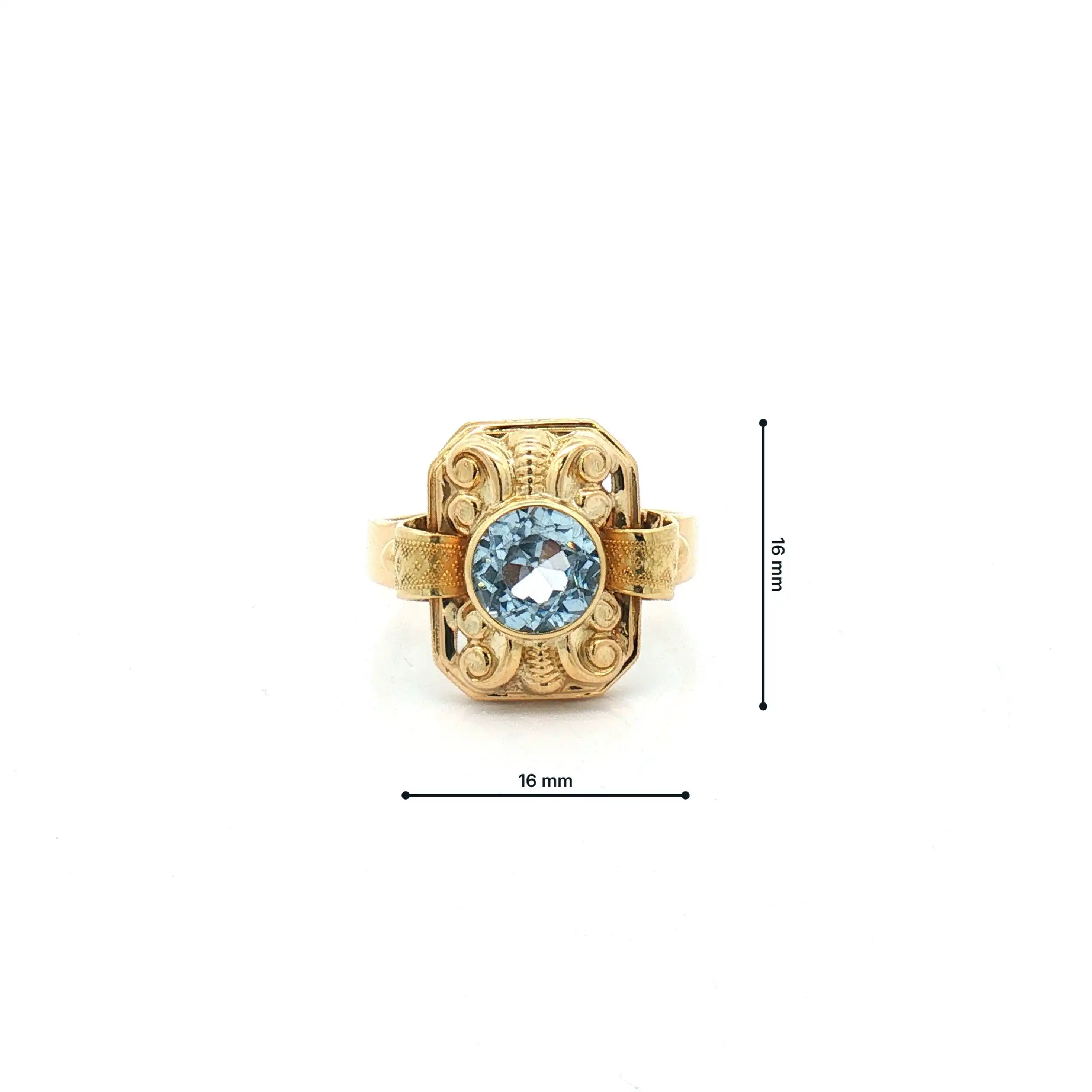 Ring Gelbgold mit blauen Farbstein Ring Gelbgold mit blauen Farbstein