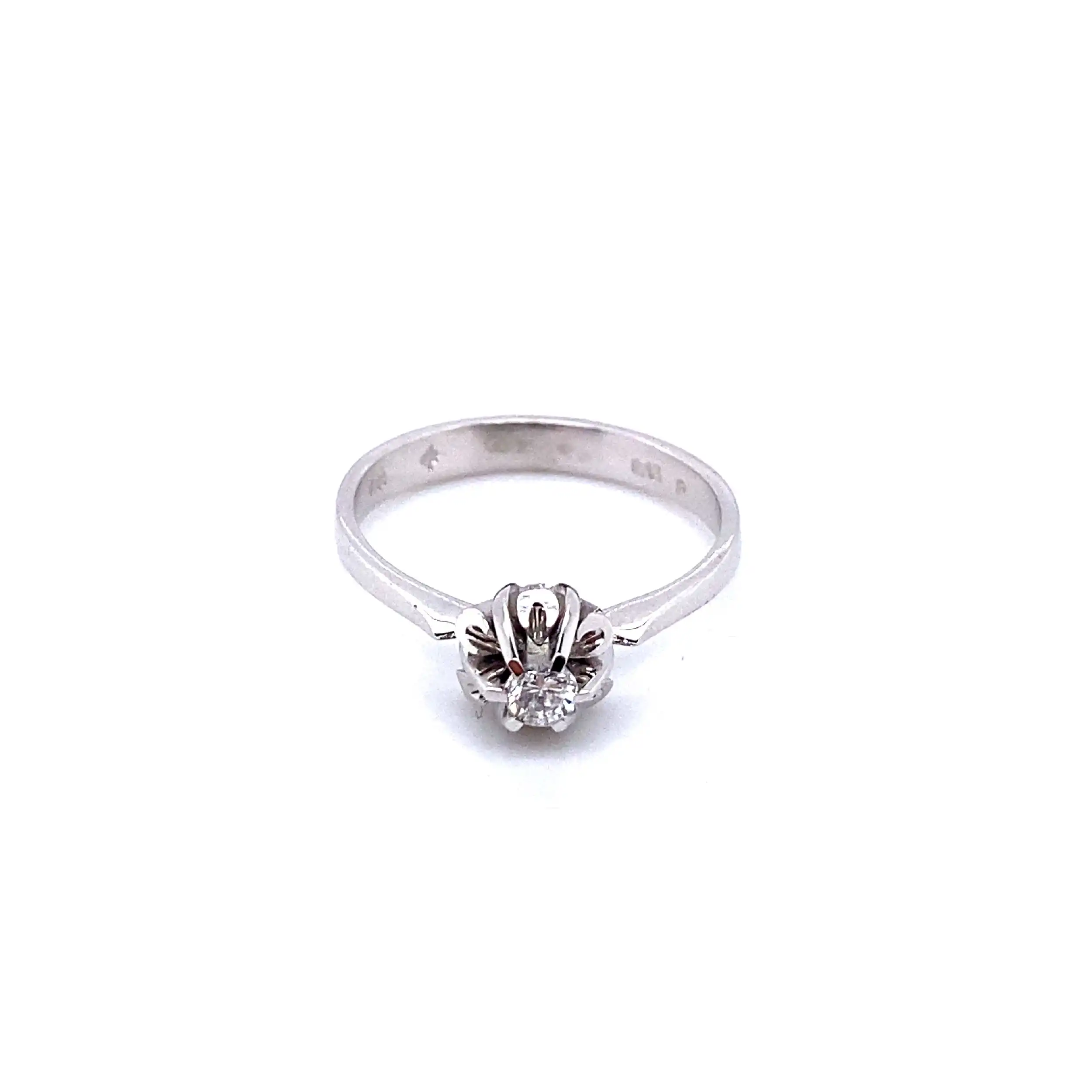 Ring Weißgold mit Brillant, graviert mit 0,13ct Ring Weißgold mit Brillant, graviert mit 0,13ct