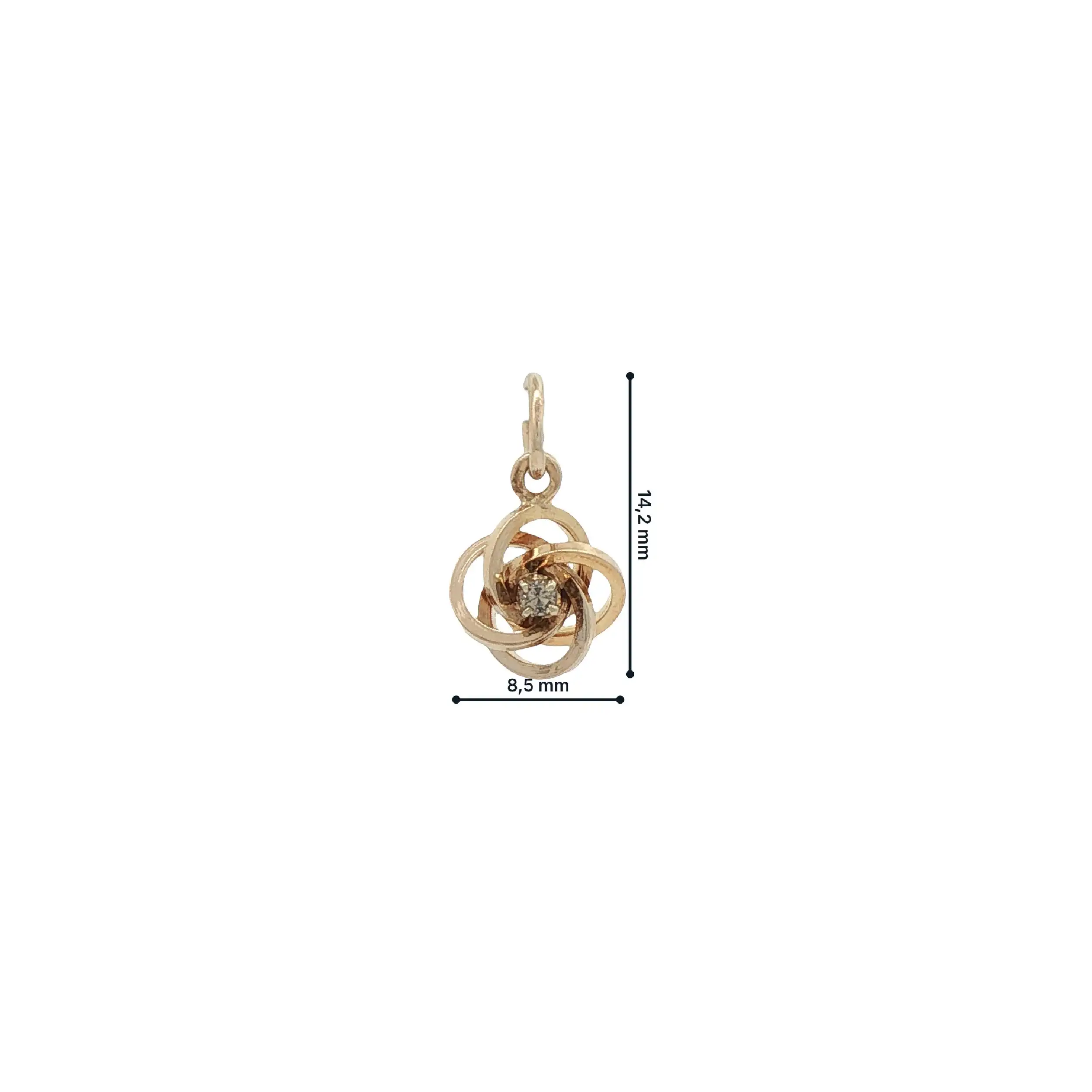 Anhänger Gelbgold Knoten mit Diamant Anhänger Gelbgold Knoten mit Diamant