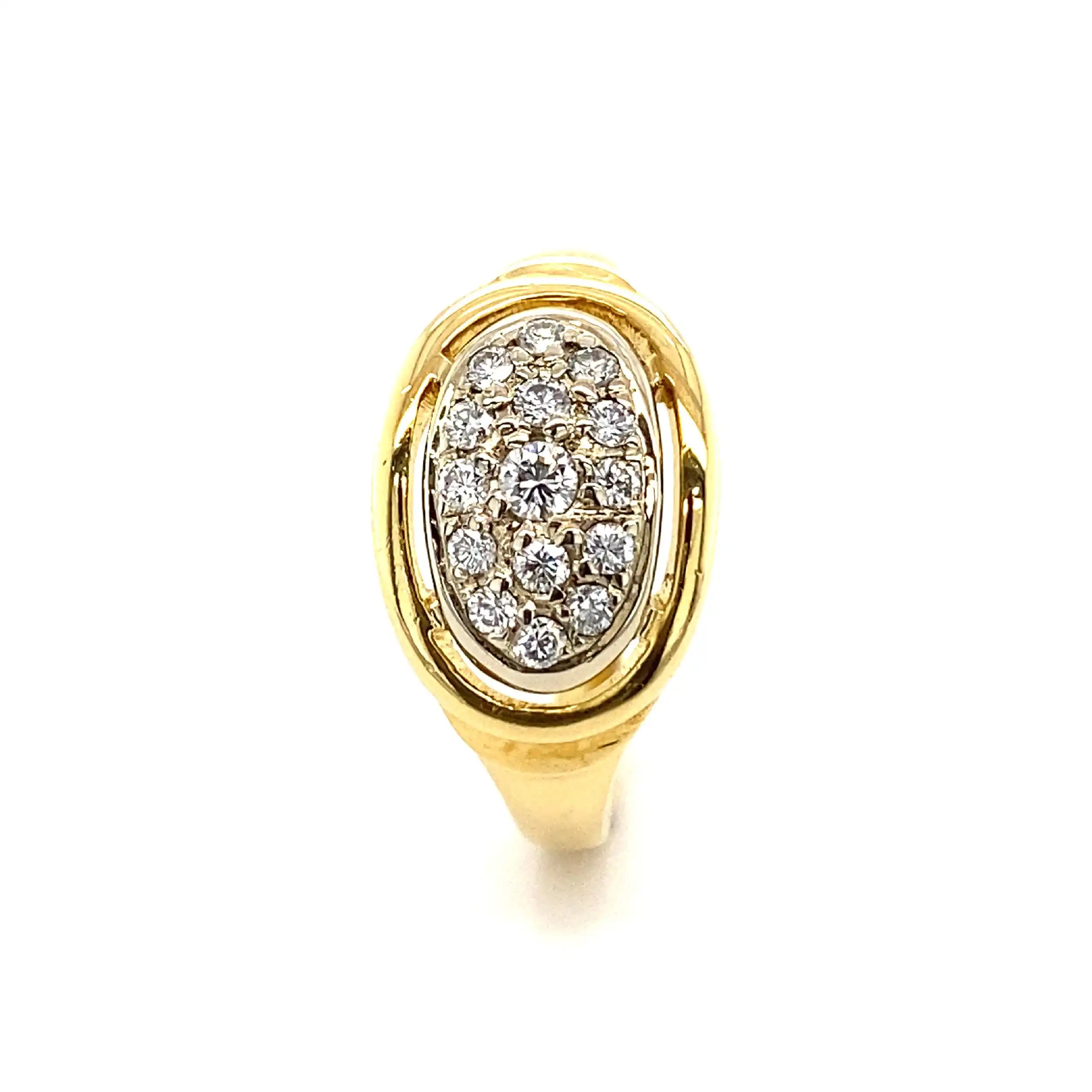 Ring Gelbgold mit Brillanten, graviert mit 0,30ct.