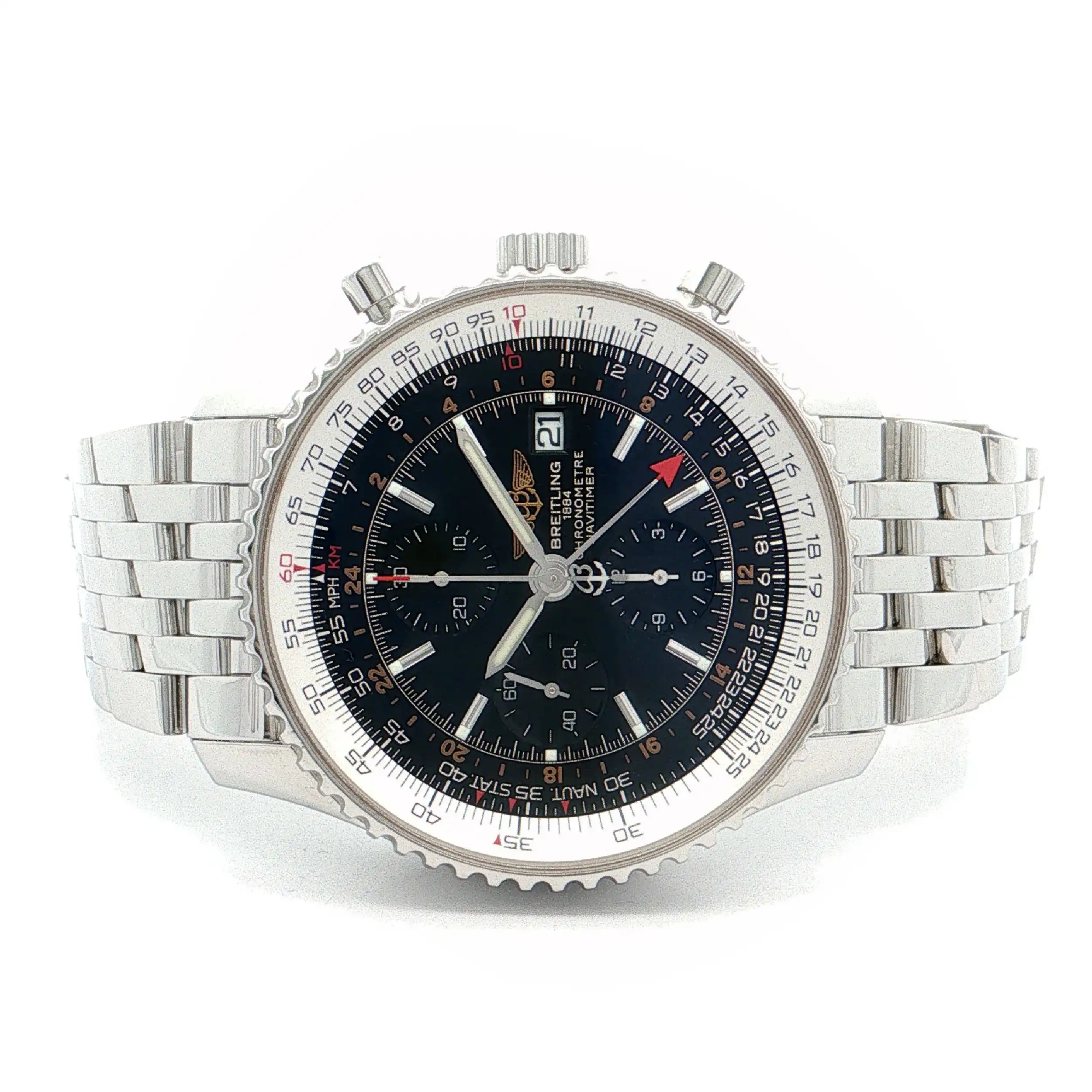 Herrenuhr Breitling Navitimer World A24322 Full Set mit orig. Kaufbeleg Herrenuhr Breitling Navitimer World A24322 Full Set mit orig. Kaufbeleg