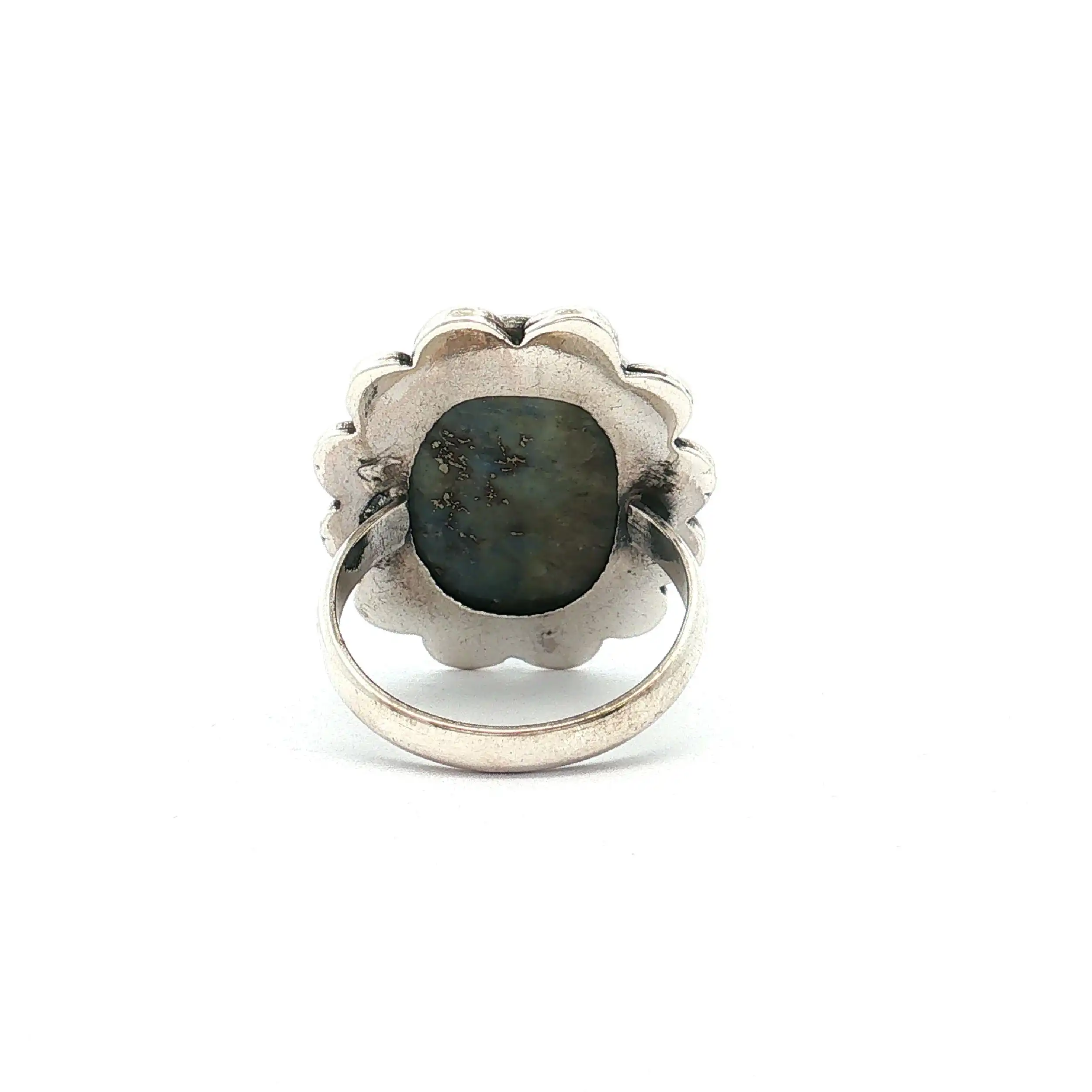Ring Silber mit blau/grauem Quarz