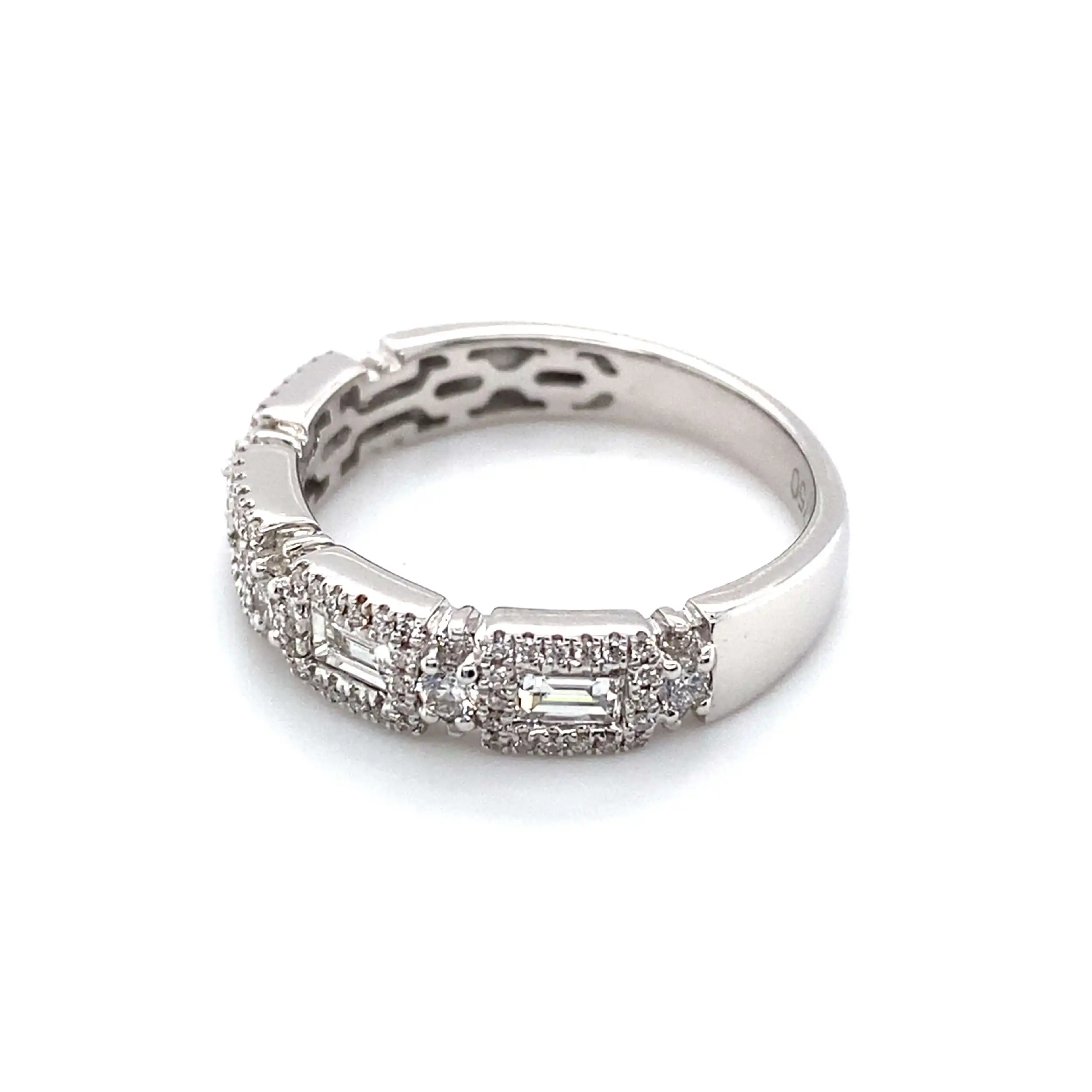 Ring Weißgold mit Brillanten und Baguette Diamanten Ring Weißgold mit Brillanten und Baguette Diamanten