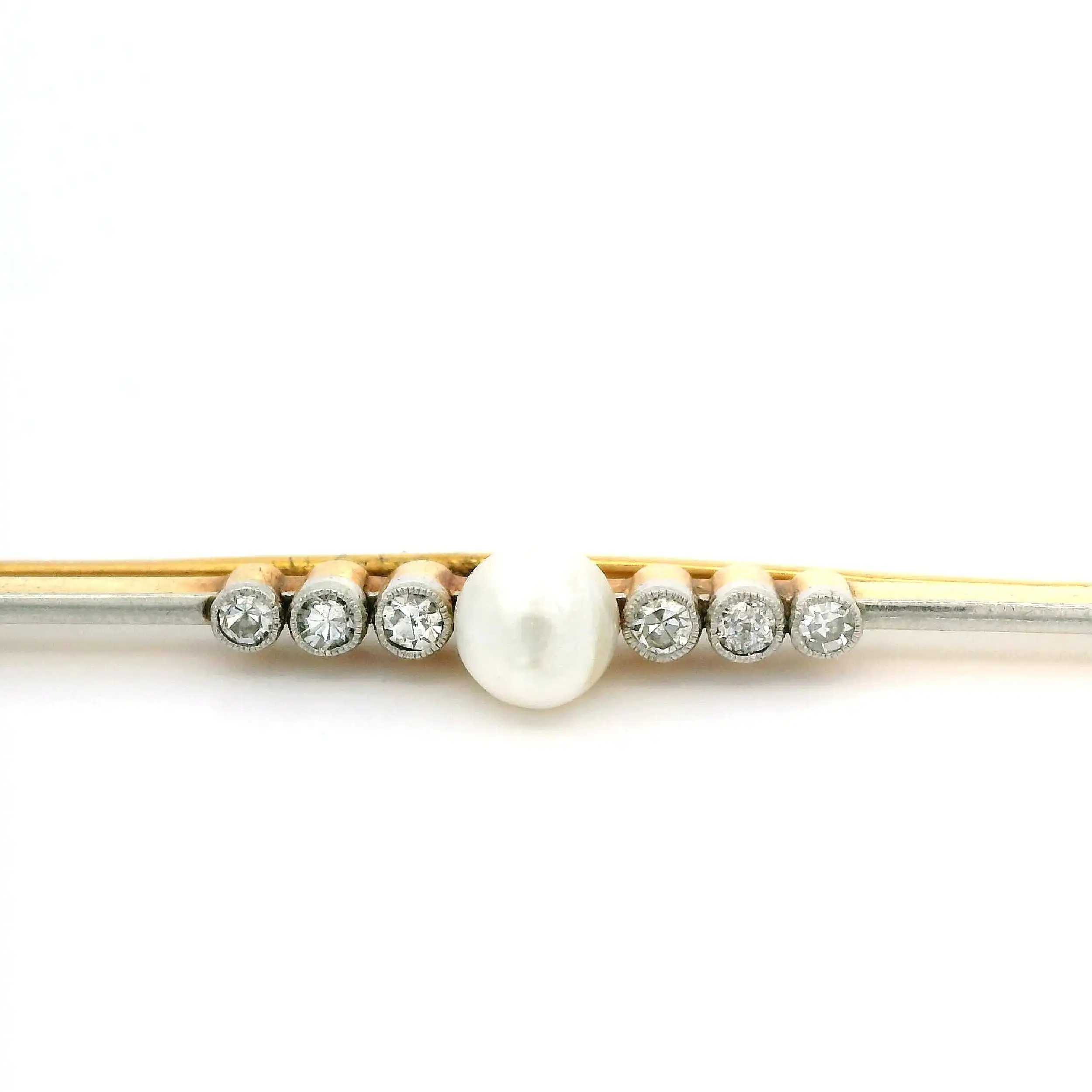 Brosche/ Nadel Bicolor mit Perle und Diamanten Brosche/ Nadel Bicolor mit Perle und Diamanten