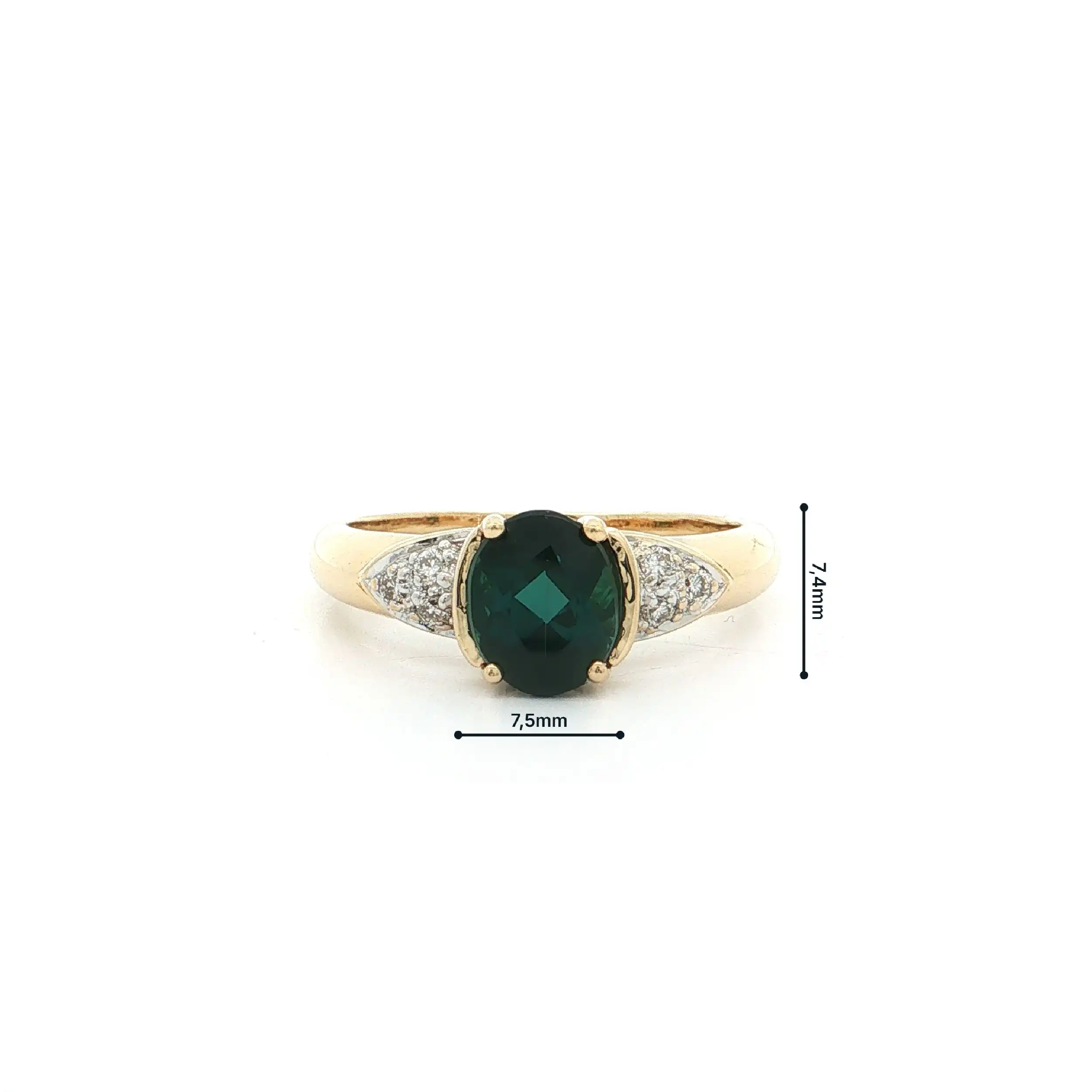 Ring Bicolor mit Turmalin und Brillanten mit Amayani Expertise