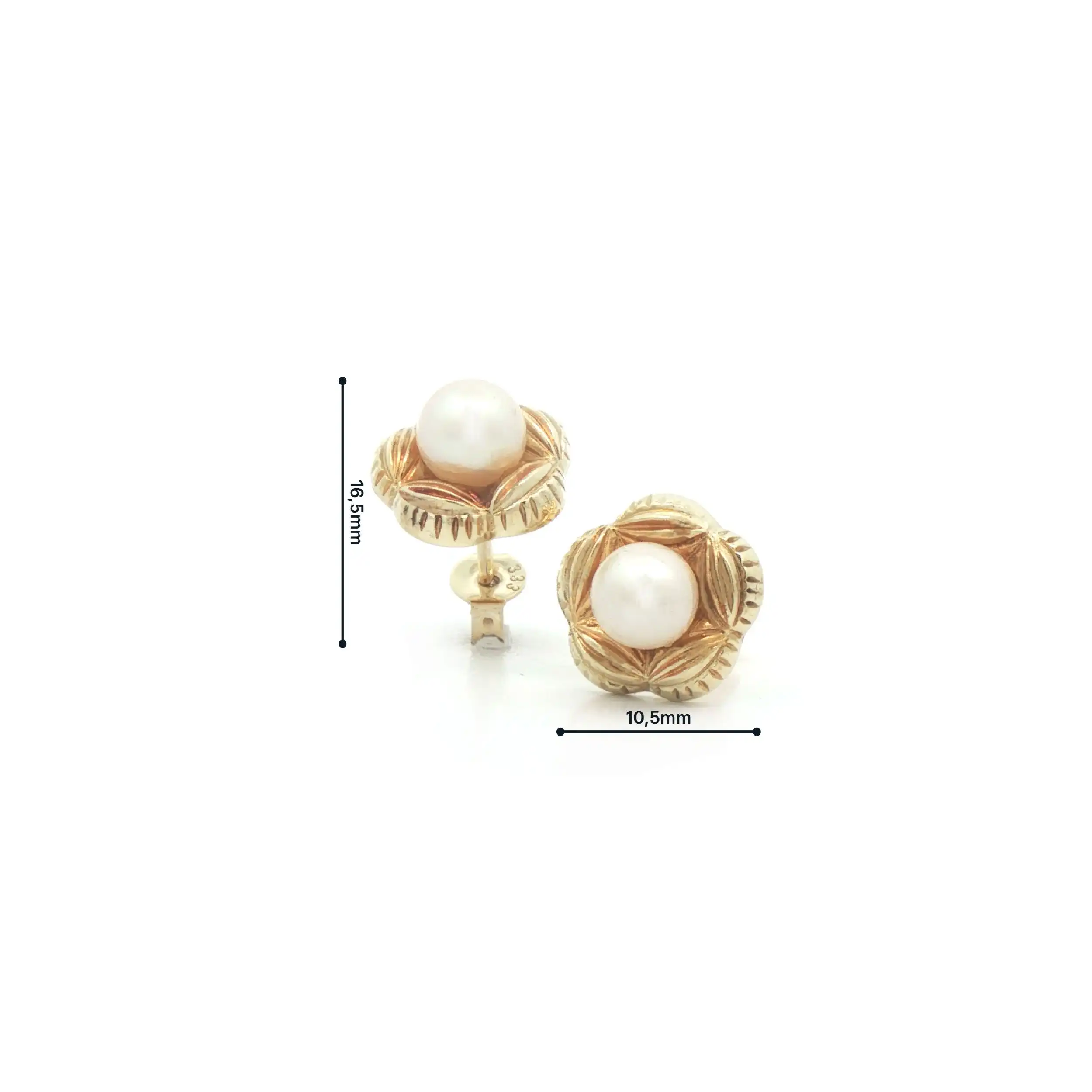 Ohrstecker Gelbgold mit Perle Ohrstecker Gelbgold mit Perle