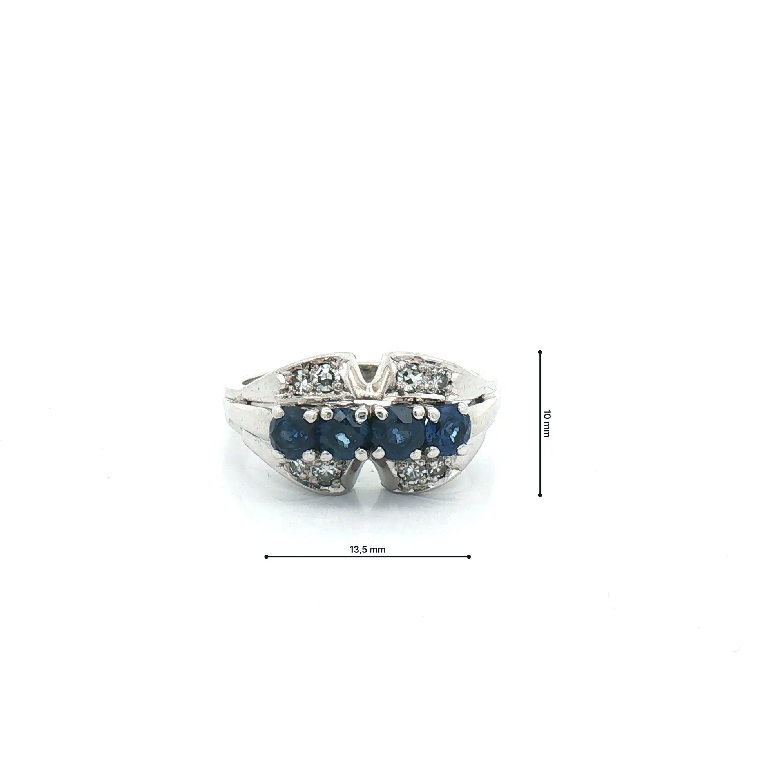 Ring Weißgold mit Saphir und Diamanten