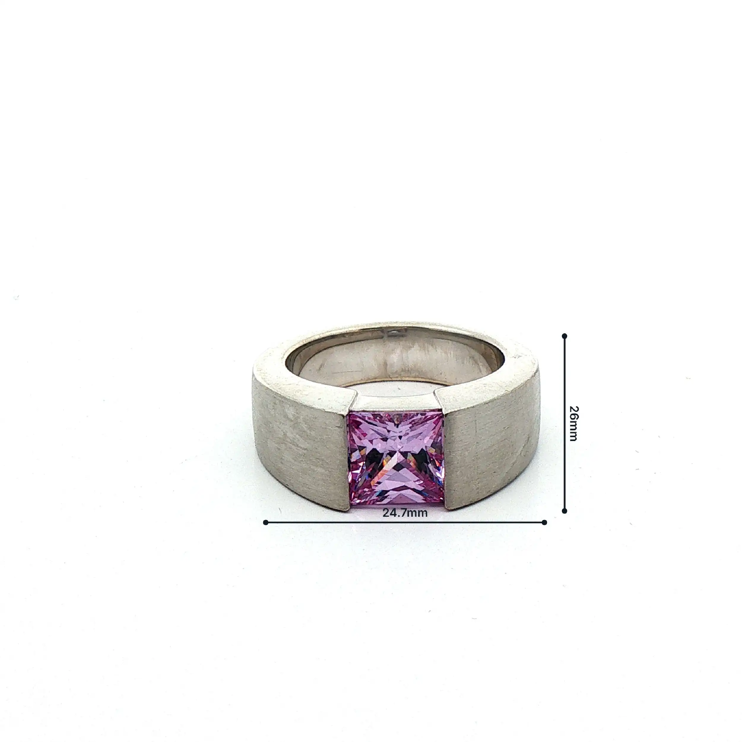 Ring Silber mit Lila Farbstein
