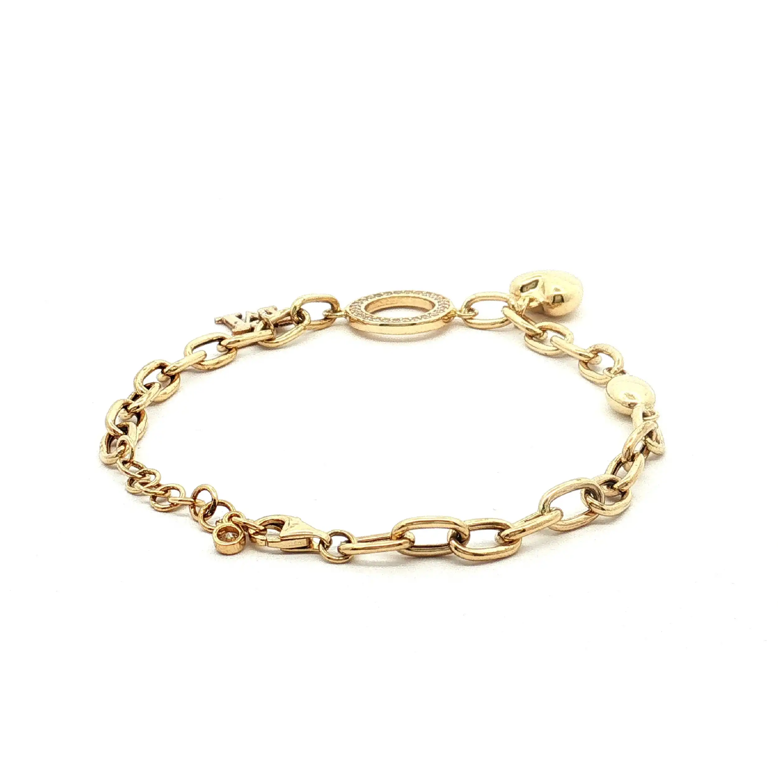 Bettelarmband Gelbgold mit Zirkonia