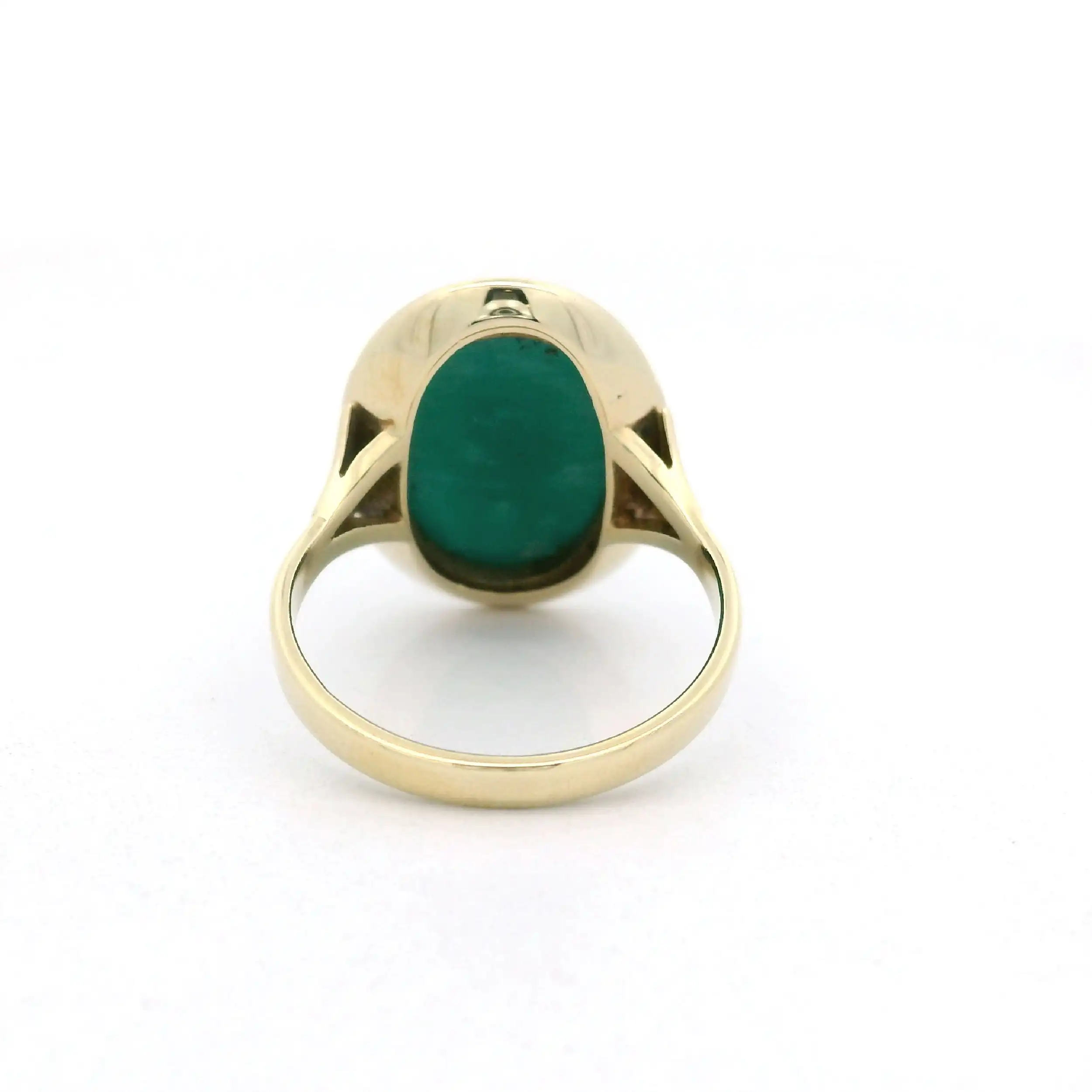Ring Gelbgold Malachit Cabochon