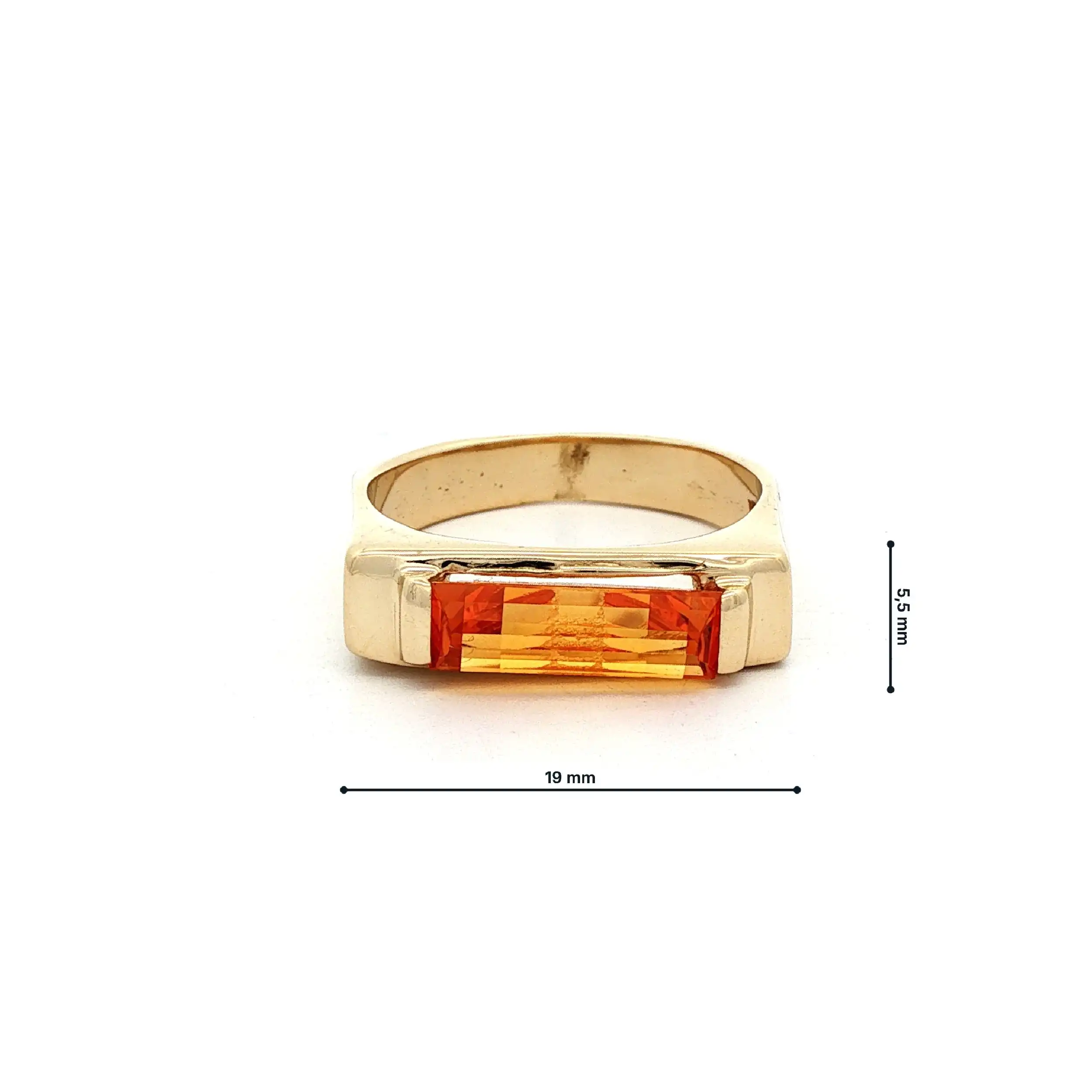 Ring Gelbgold mit orangem Farbstein