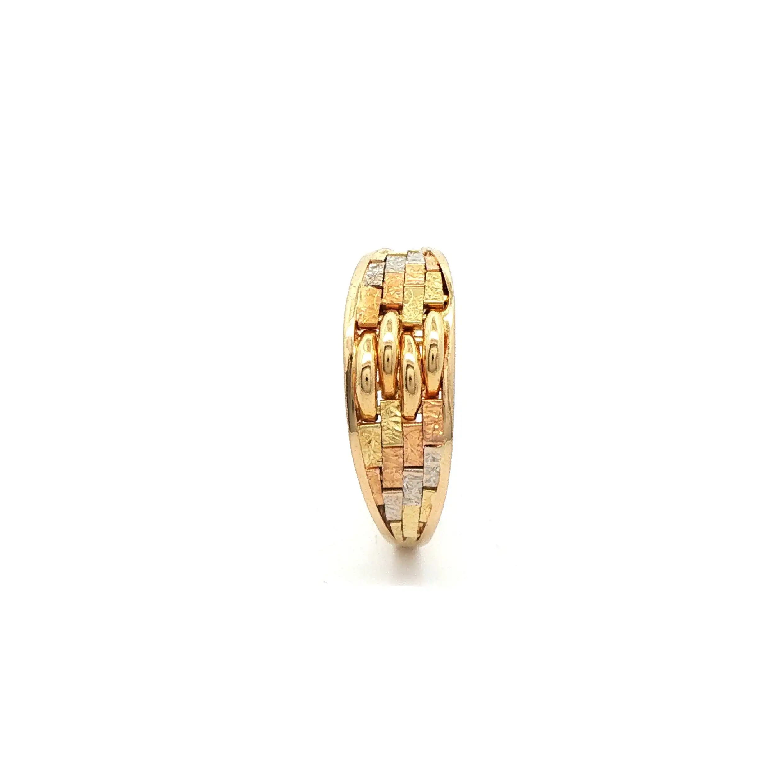 Ring Gelbgold mit Tricolor Elementen