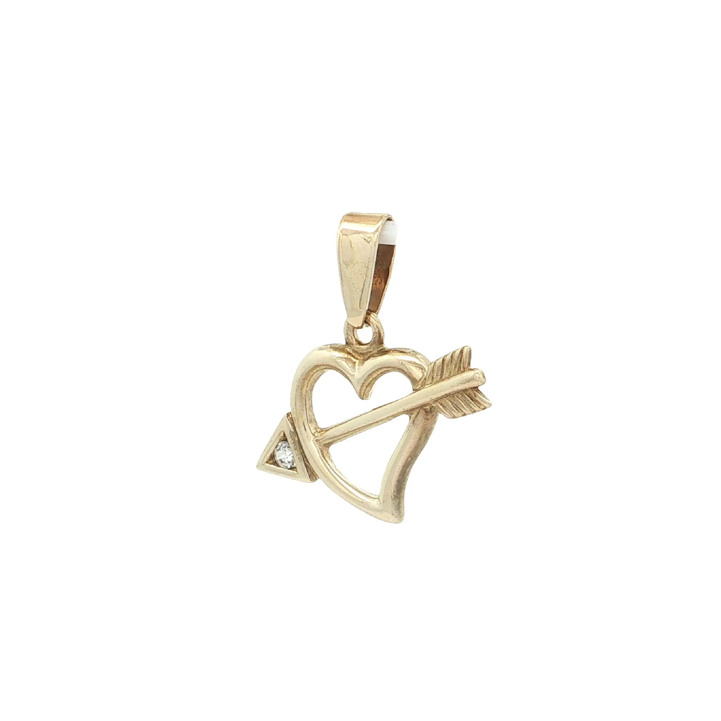 Herzanhänger Gelbgold mit Zirkonia