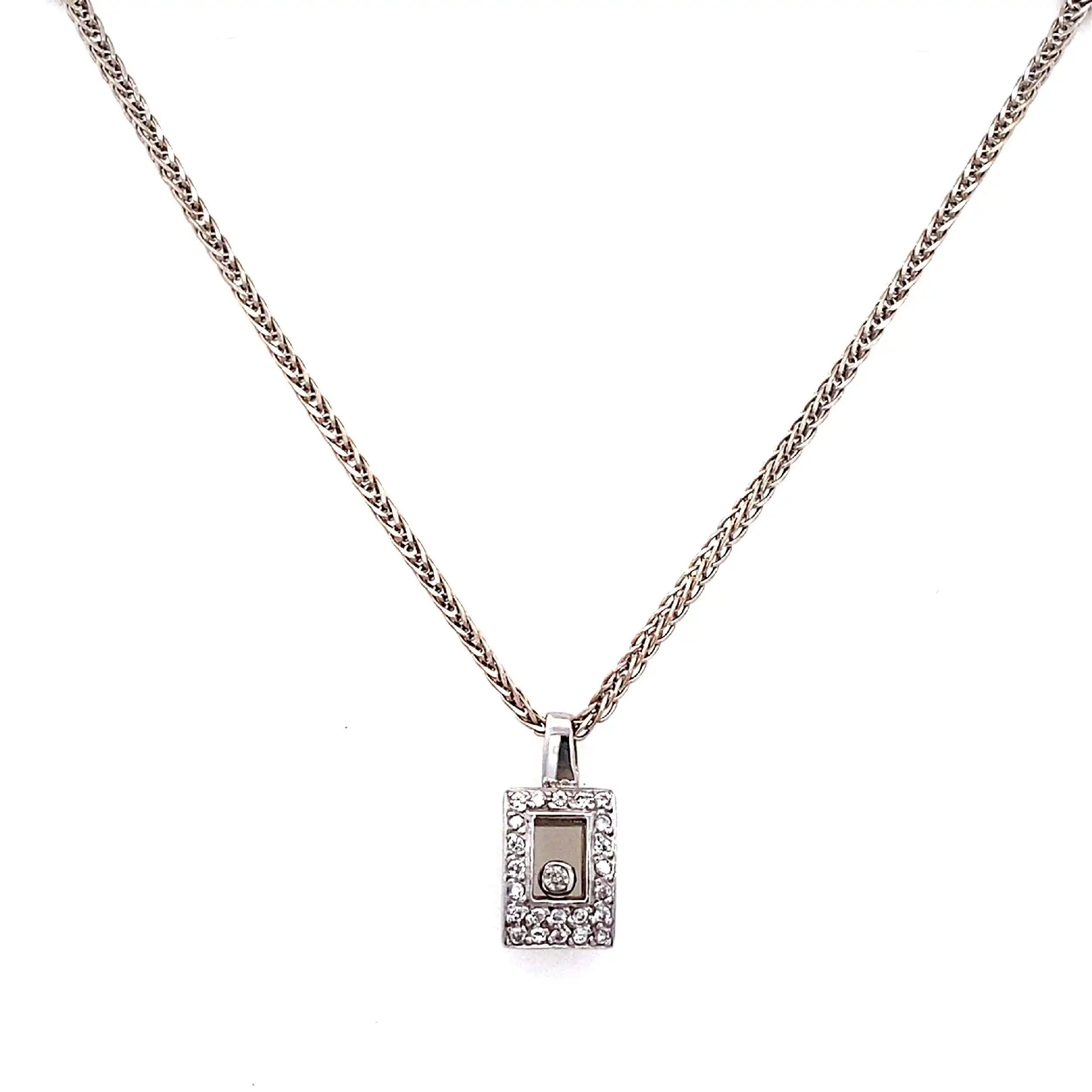 Kette Weißgold mit Anhänger mit Zirkonia Kette Weißgold mit Anhänger mit Zirkonia