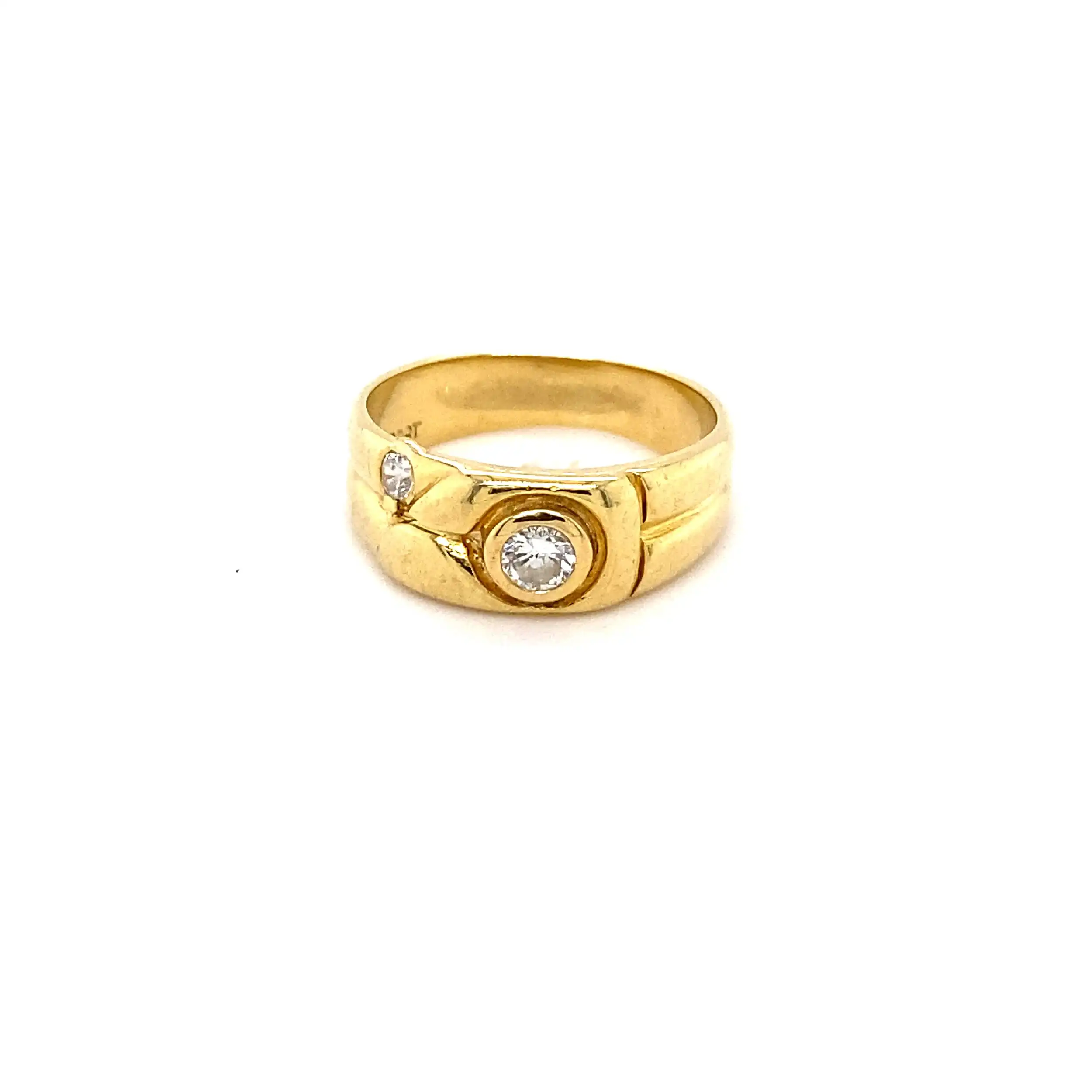Ring Gelbgold mit Brillant und Zirkonia