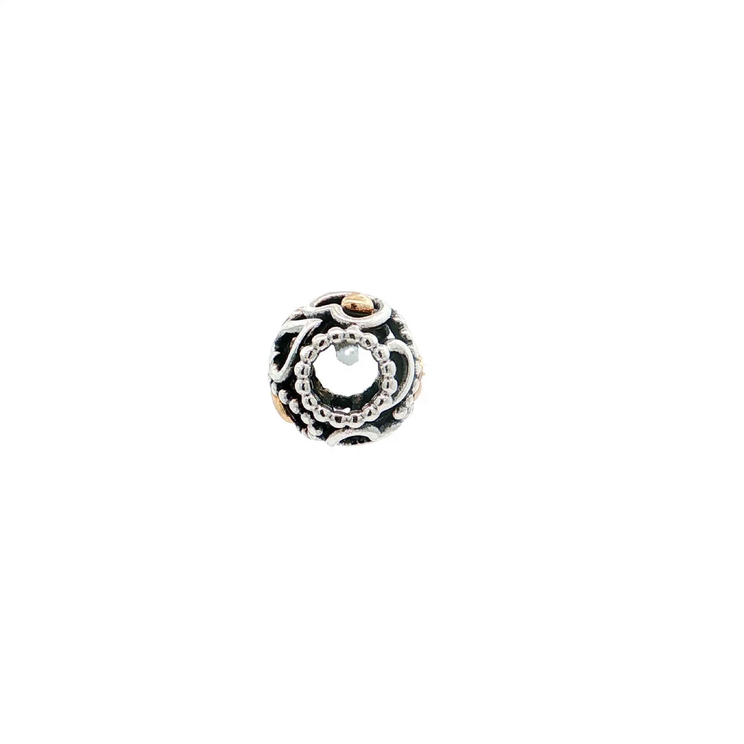 Charm Silber Pandora mit Gold Charm Silber Pandora mit Gold