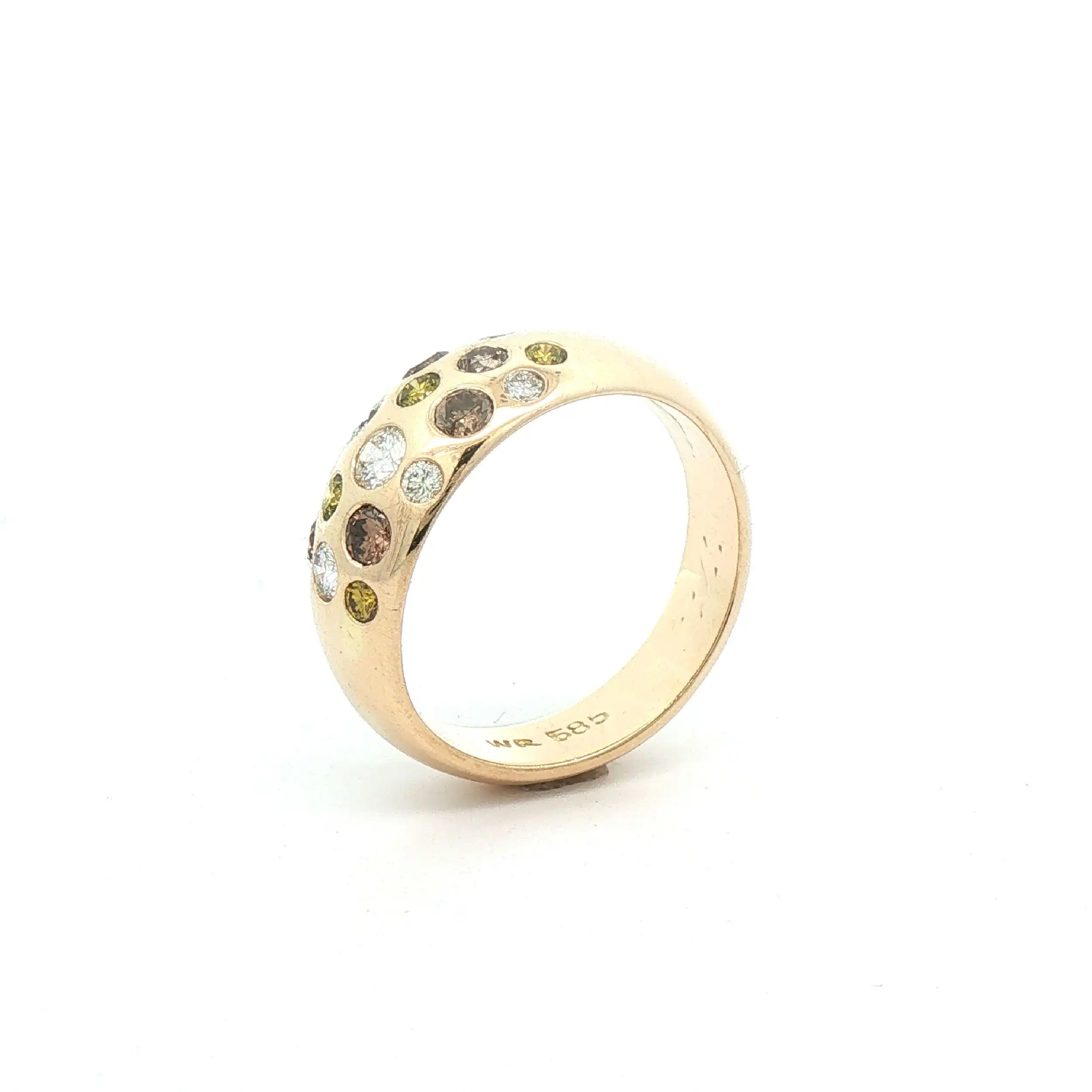 Ring Gelbgold mit farbigen Brillanten