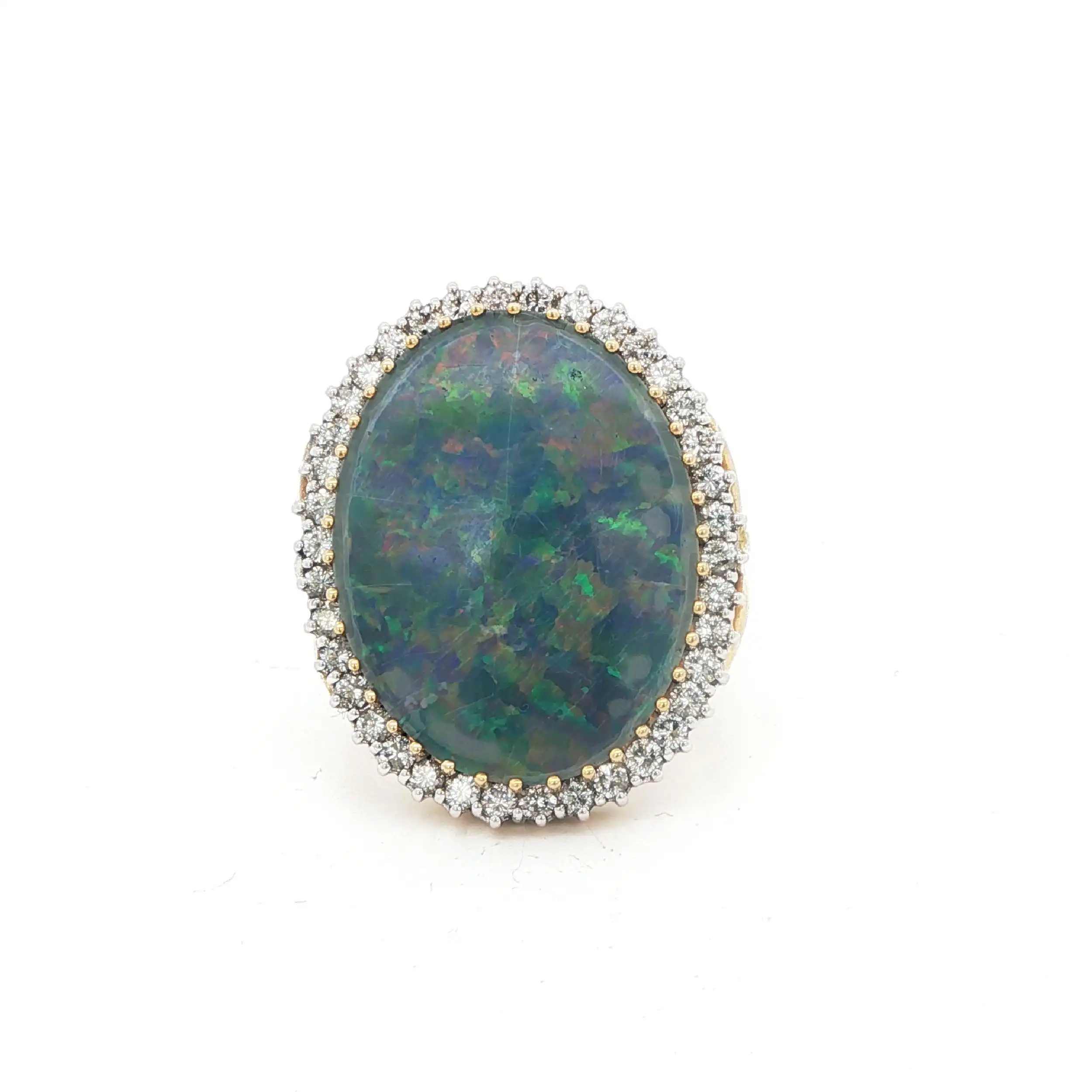 Ring Gelbgold mit Brillanten und Opaldublette