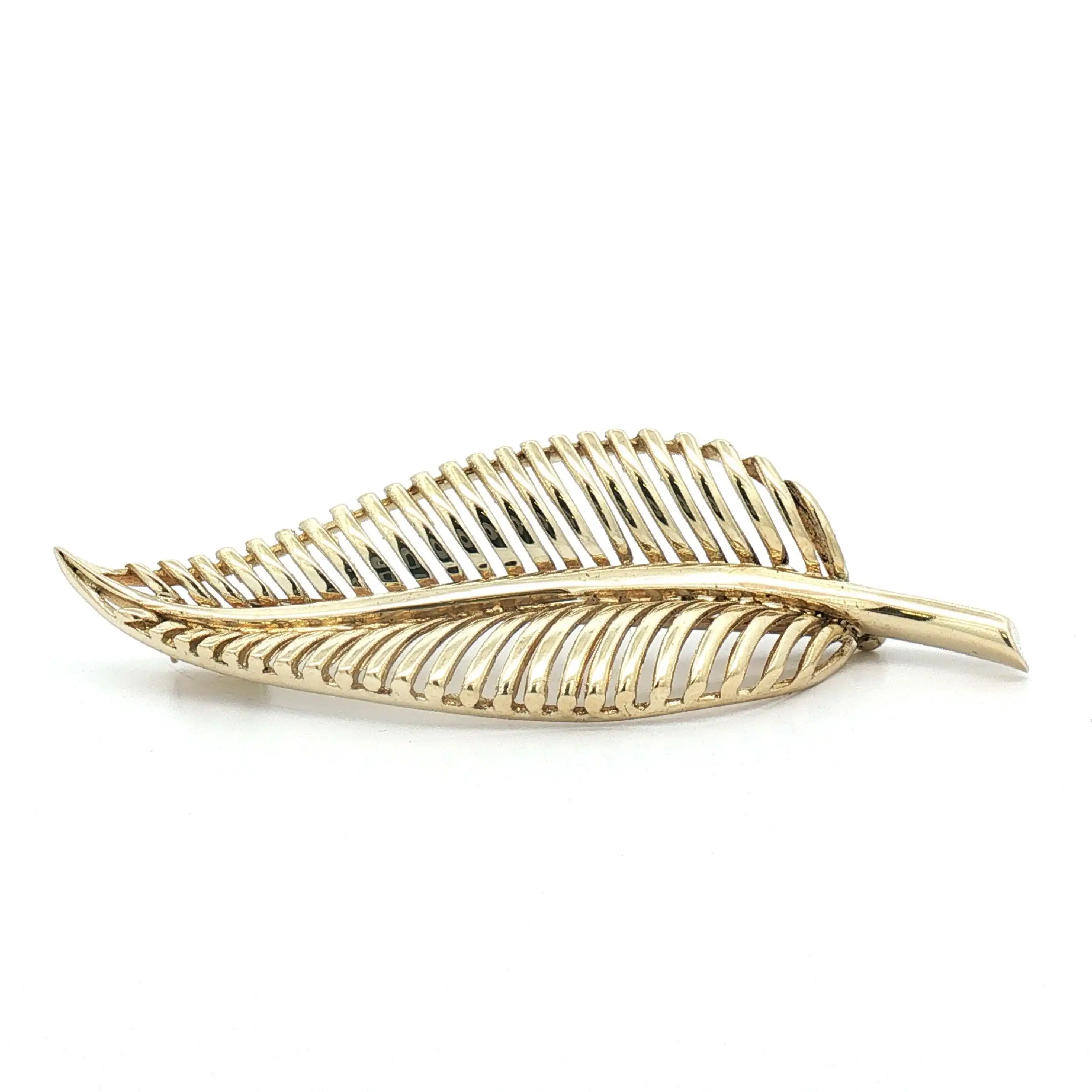 Brosche Gelbgold Blatt