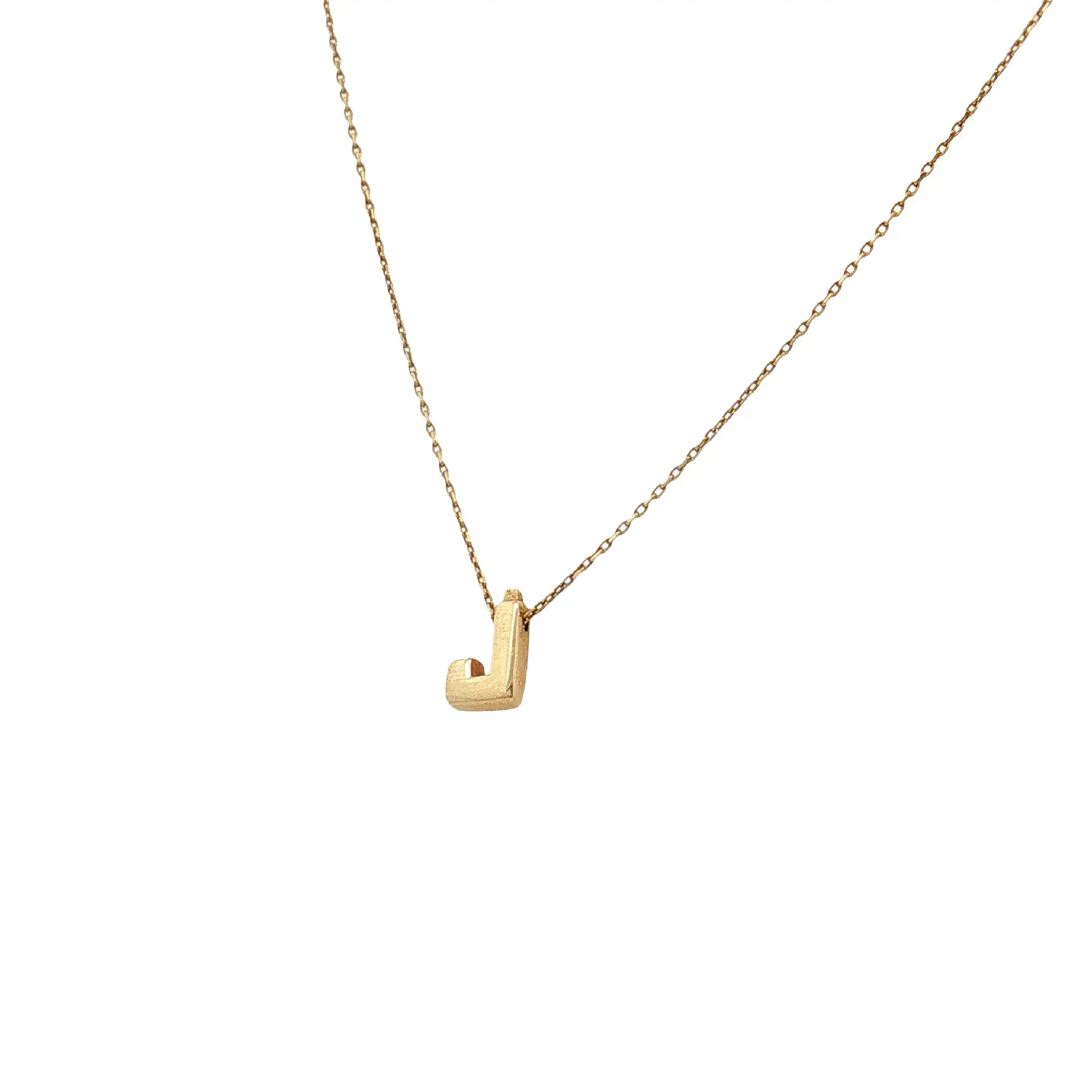 Kette mit Anhänger "J" Gelbgold und Zirkoniastein Kette mit Anhänger "J" Gelbgold und Zirkoniastein