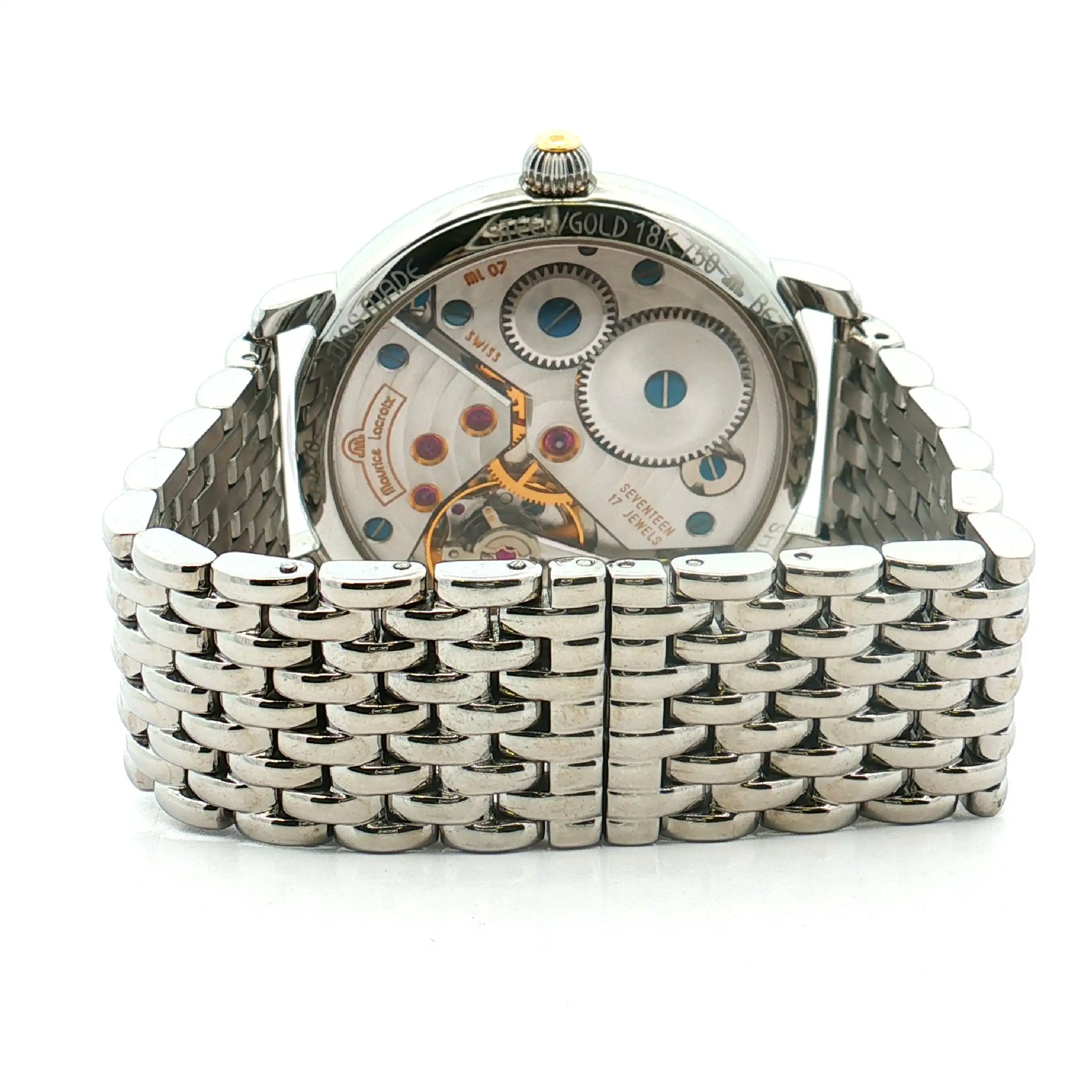 Herrenuhr Maurice Lacroix Masterpiece Jour Nuit Stahl / 18 K Gold Handaufzug Herrenuhr Maurice Lacroix Masterpiece Jour Nuit Stahl / 18 K Gold Handaufzug