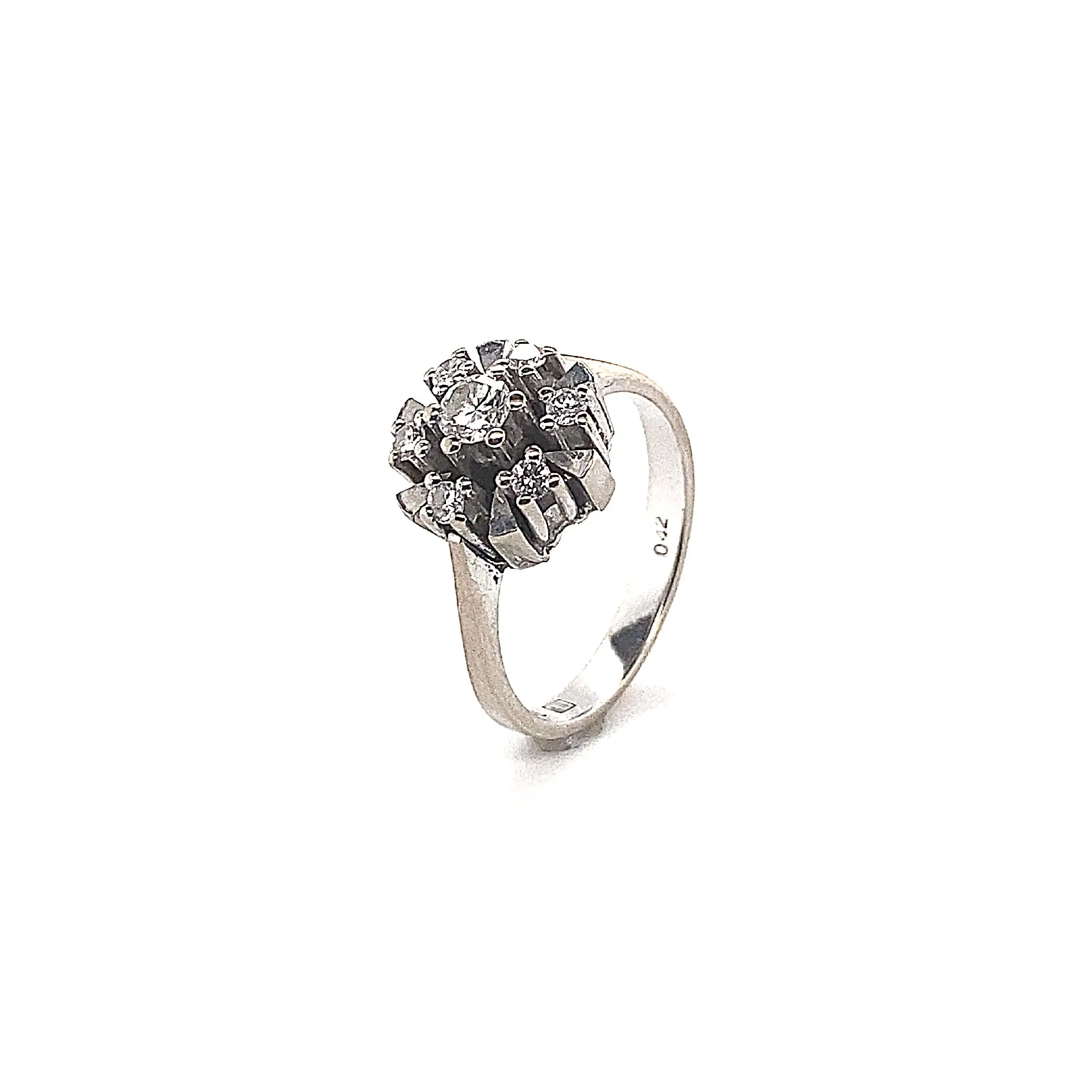 Ring Weißgold mit Brillanten, graviert mit 0,42ct Ring Weißgold mit Brillanten, graviert mit 0,42ct