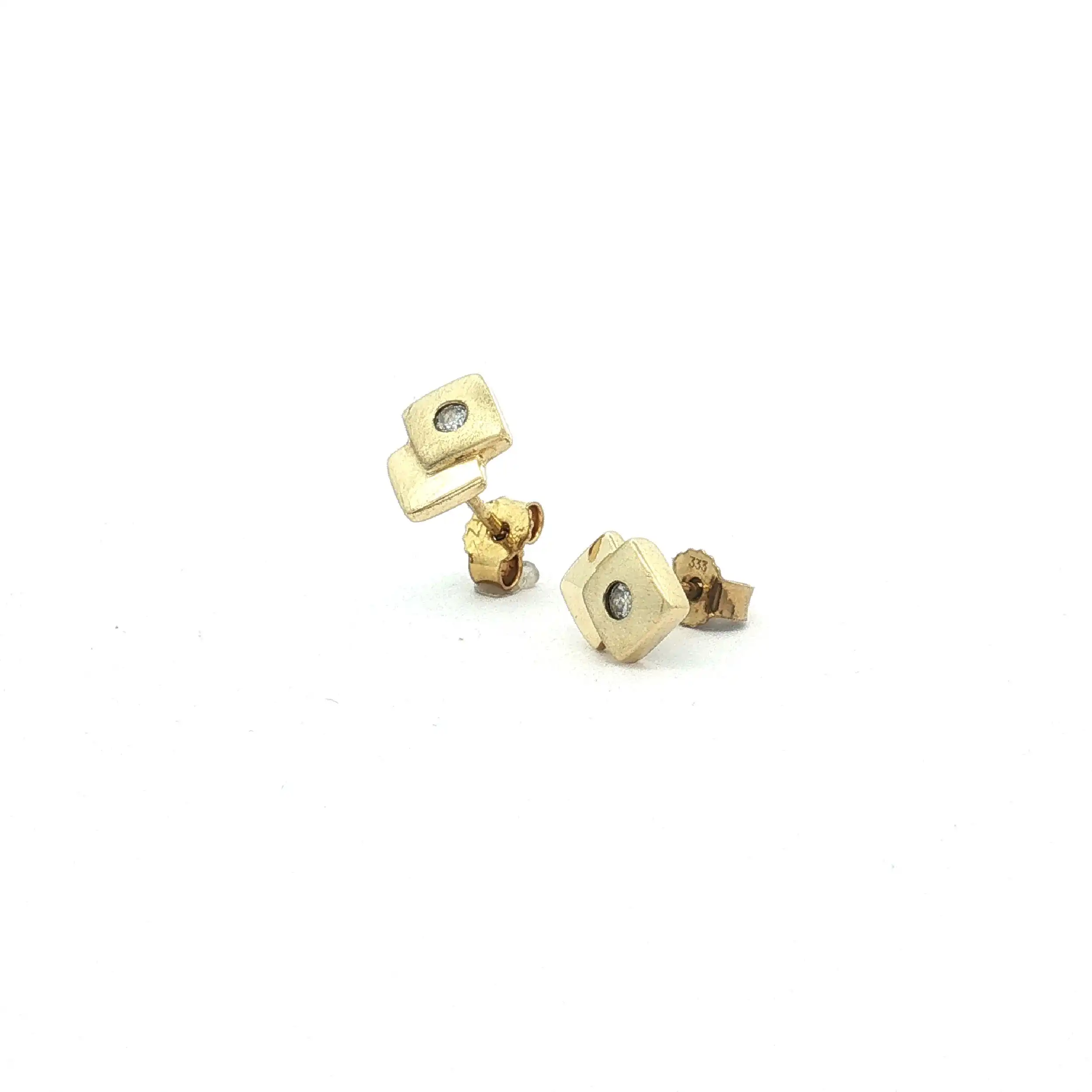 Paar Ohrstecker Gelbgold mit Zirkonia
