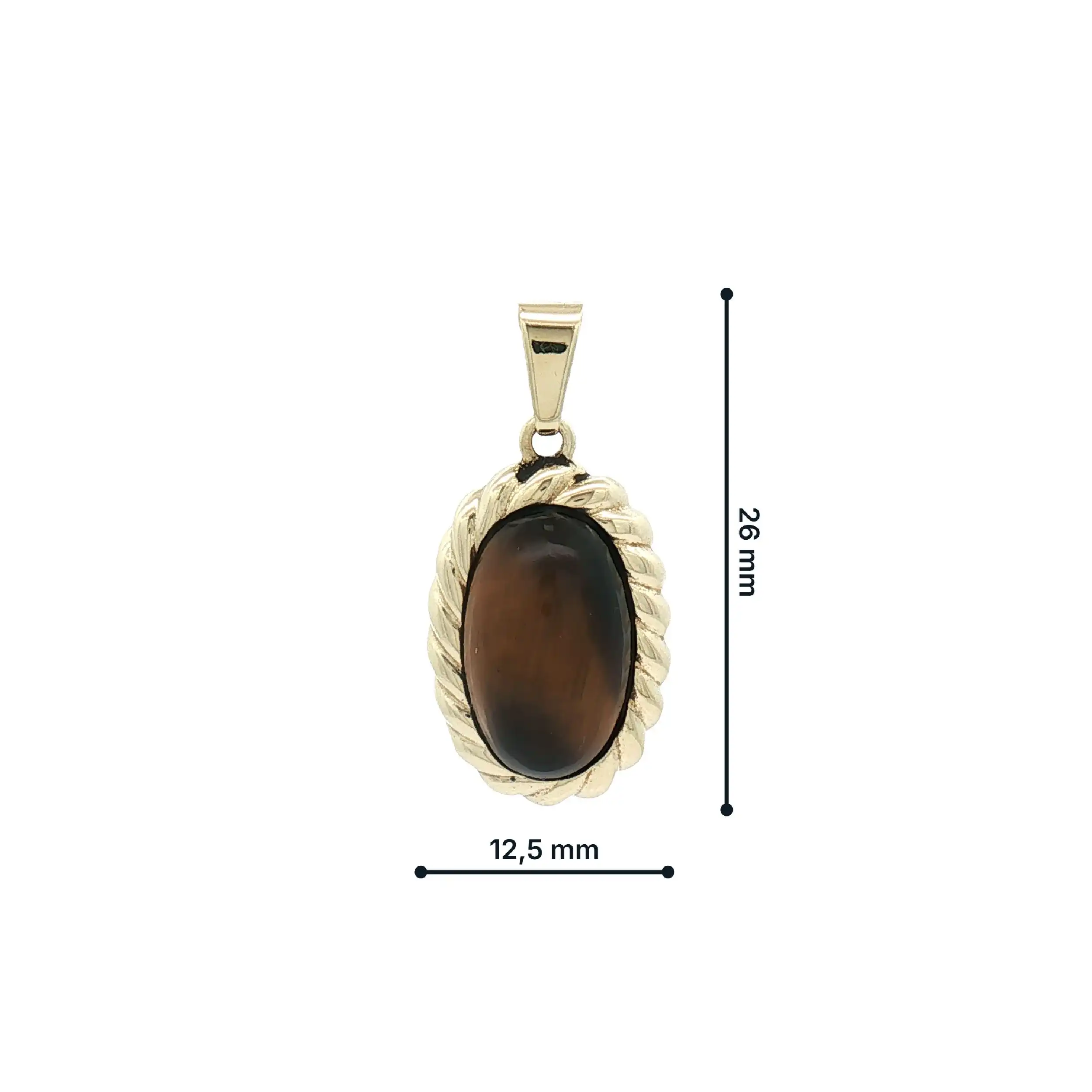 Anhänger Gelbgold mit Tigerauge