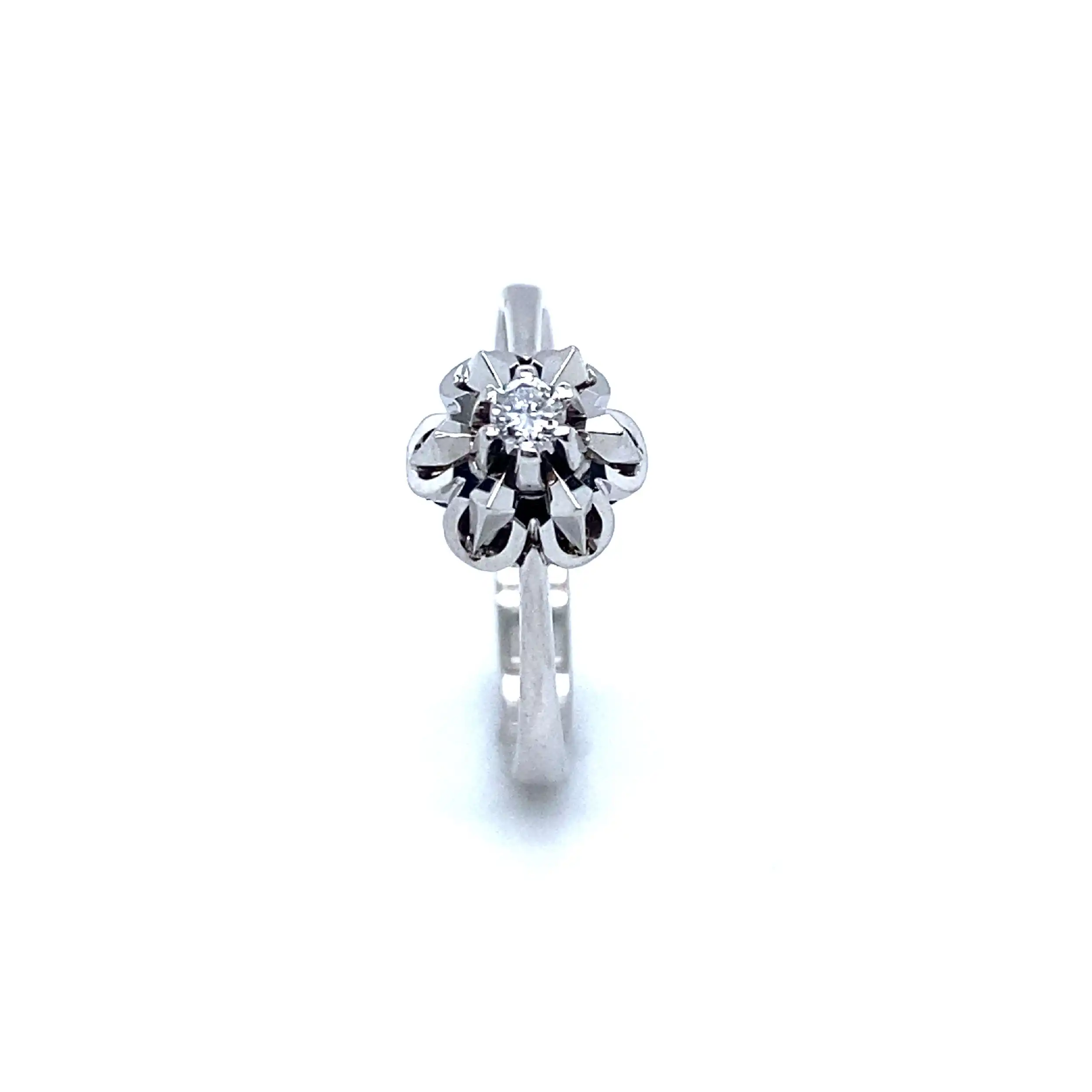 Ring Weißgold mit Brillant, graviert mit 0,07ct.