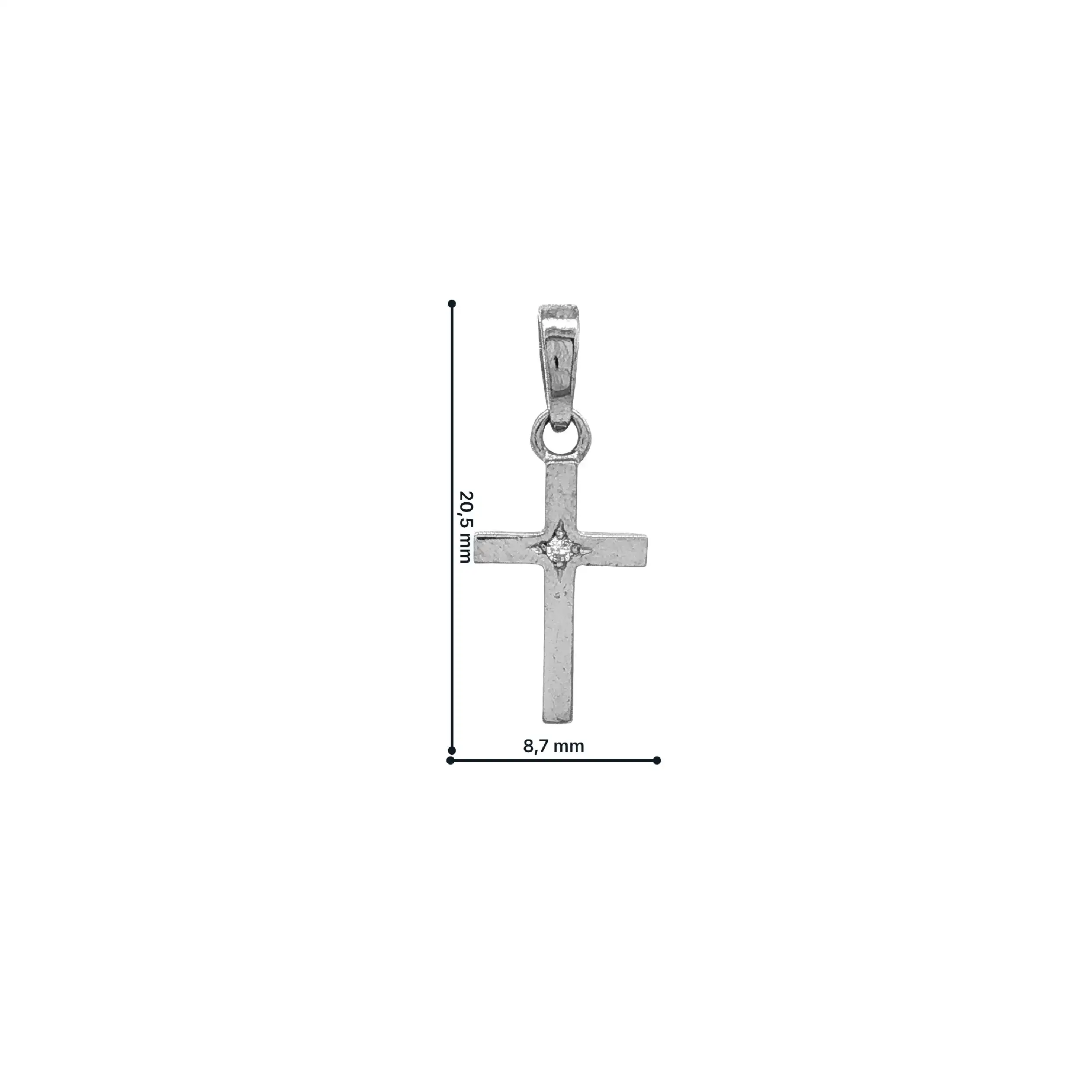 Anhänger Weißgold Kreuz mit Brillant Solitär