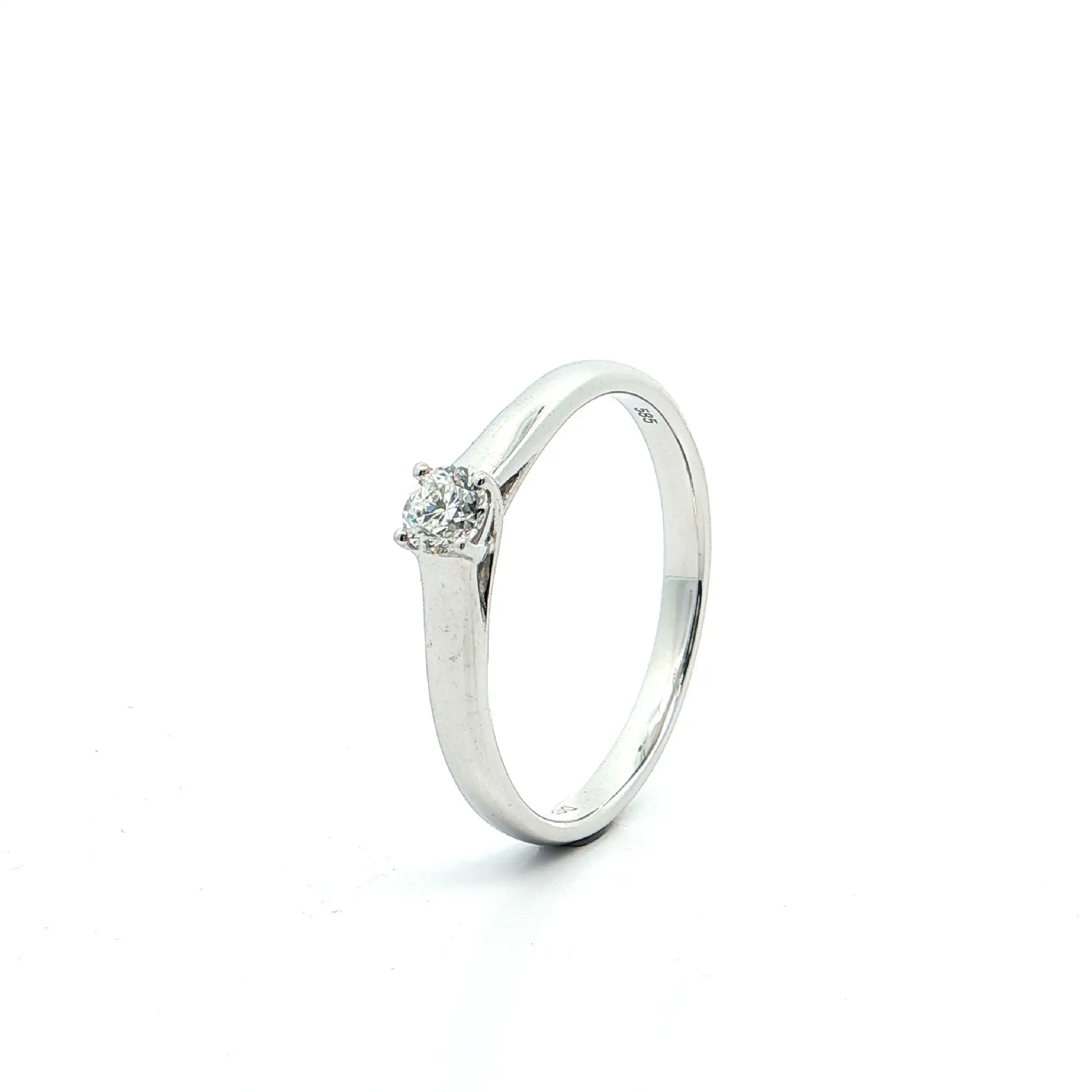 Solitärring Weißgold mit Brillant 0,20ct