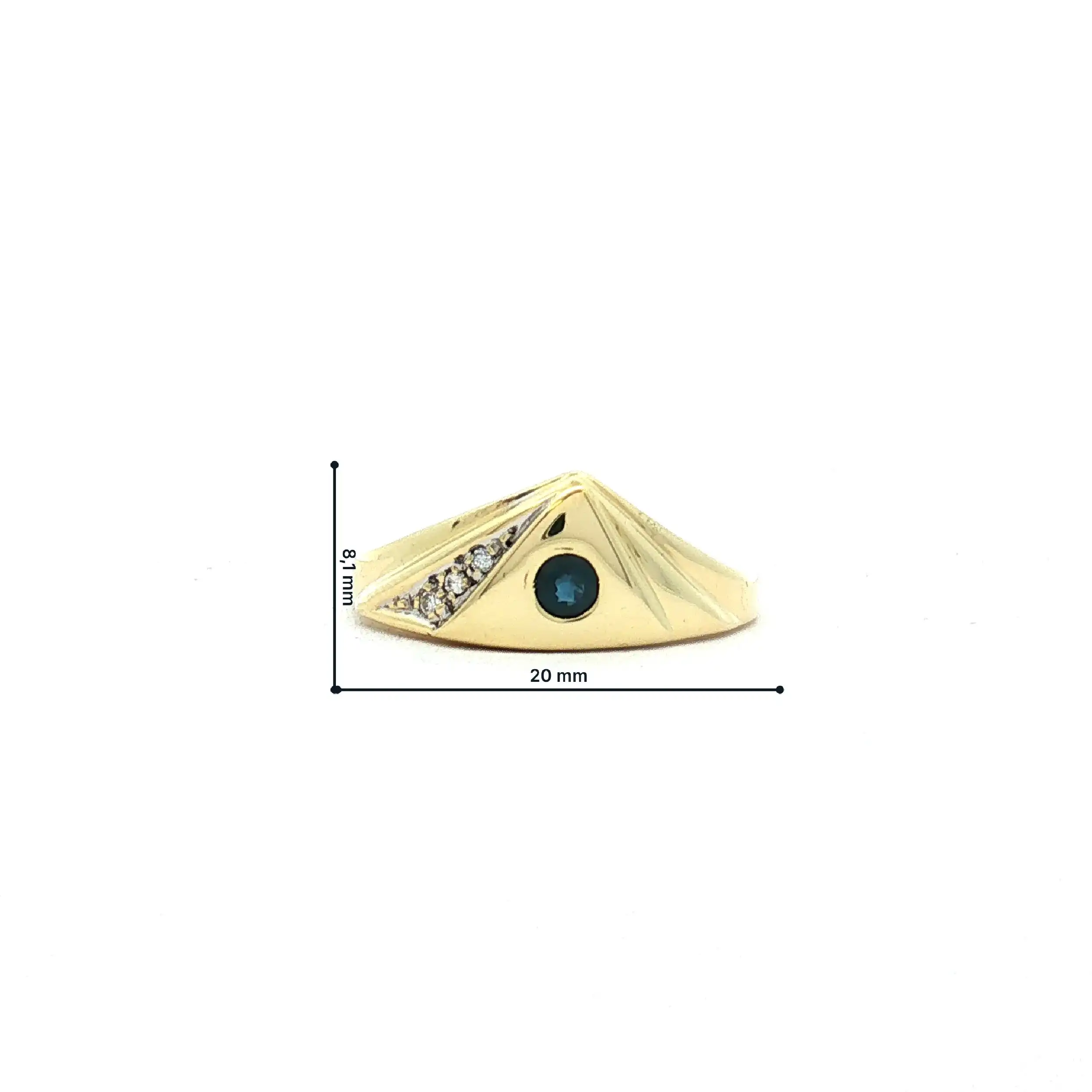 Ring Bicolor mit Saphir und Brillanten