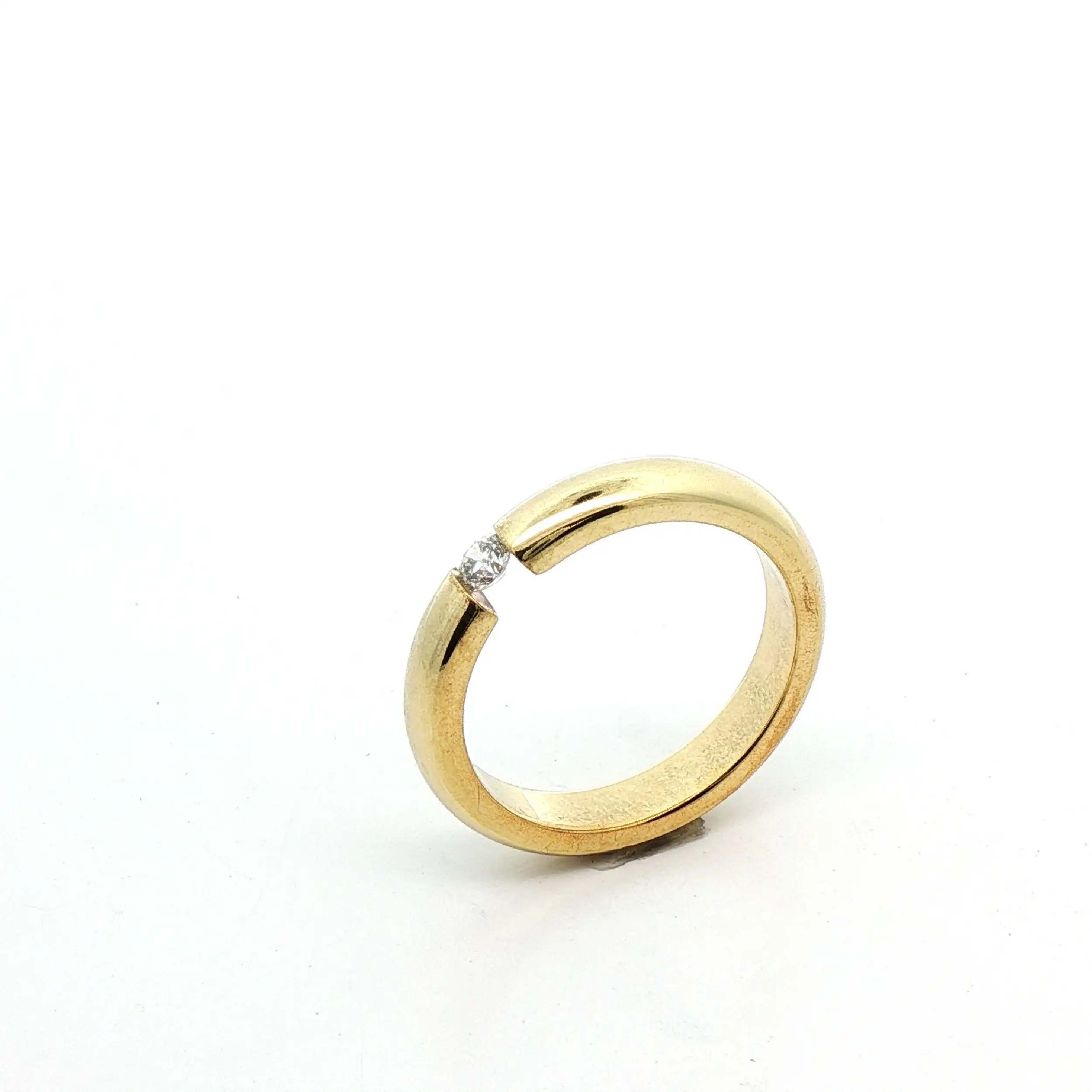 RIng Weißgold mit Brillant,graviert mit 0,12 ct W/P1