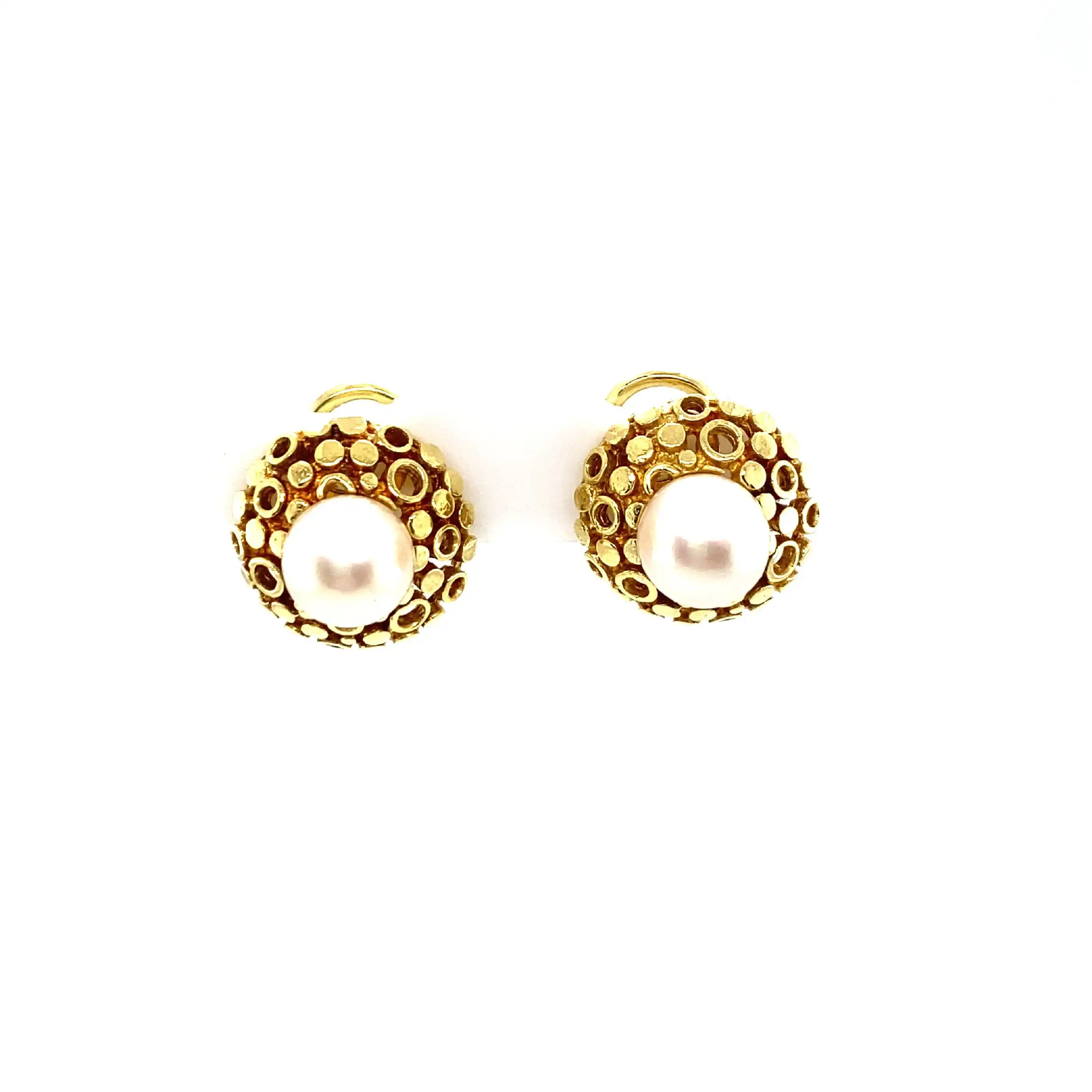 Paar Ohrclips Gelbgold mit Perle Paar Ohrclips Gelbgold mit Perle