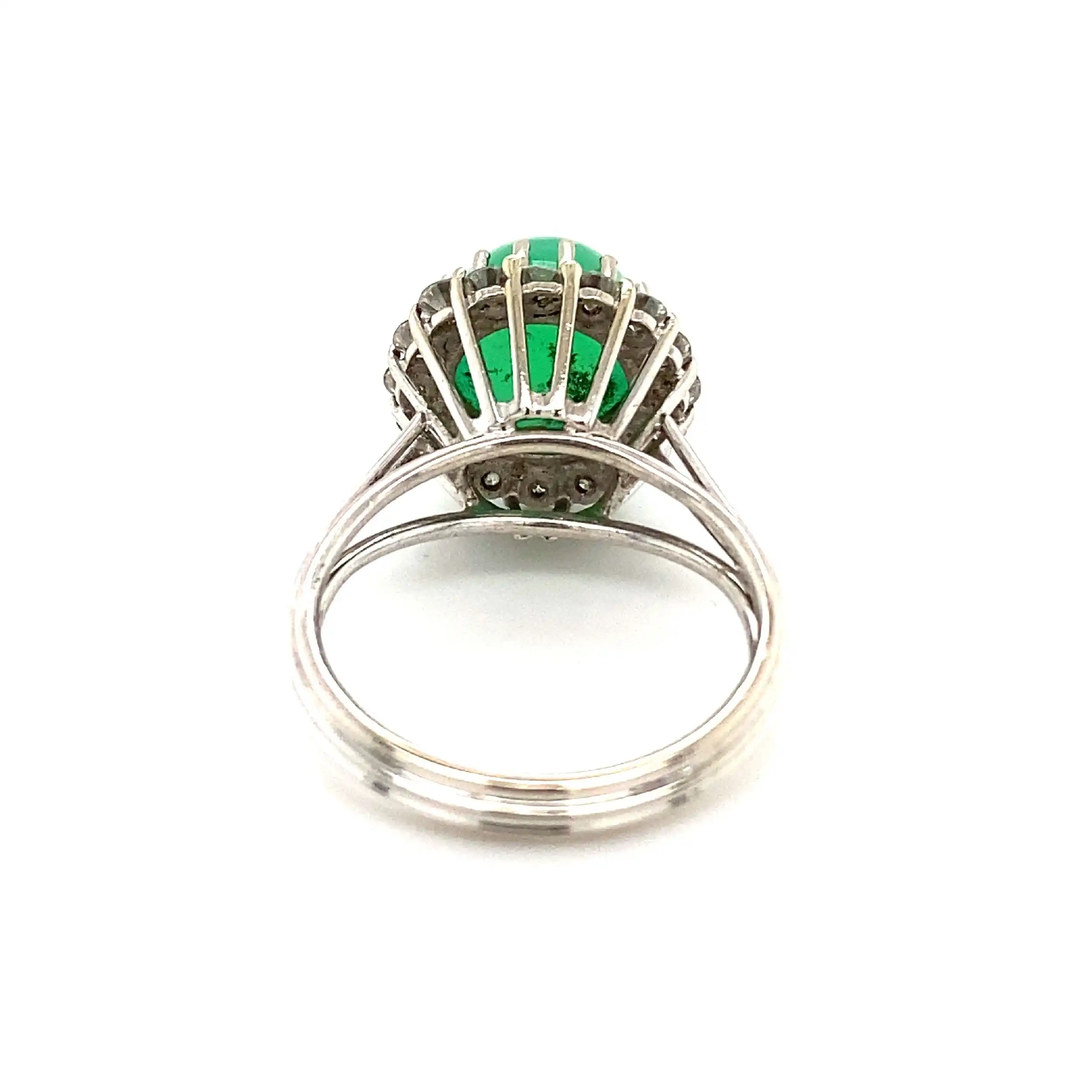 Ring Weißgold mit Chrysopras & Brillanten