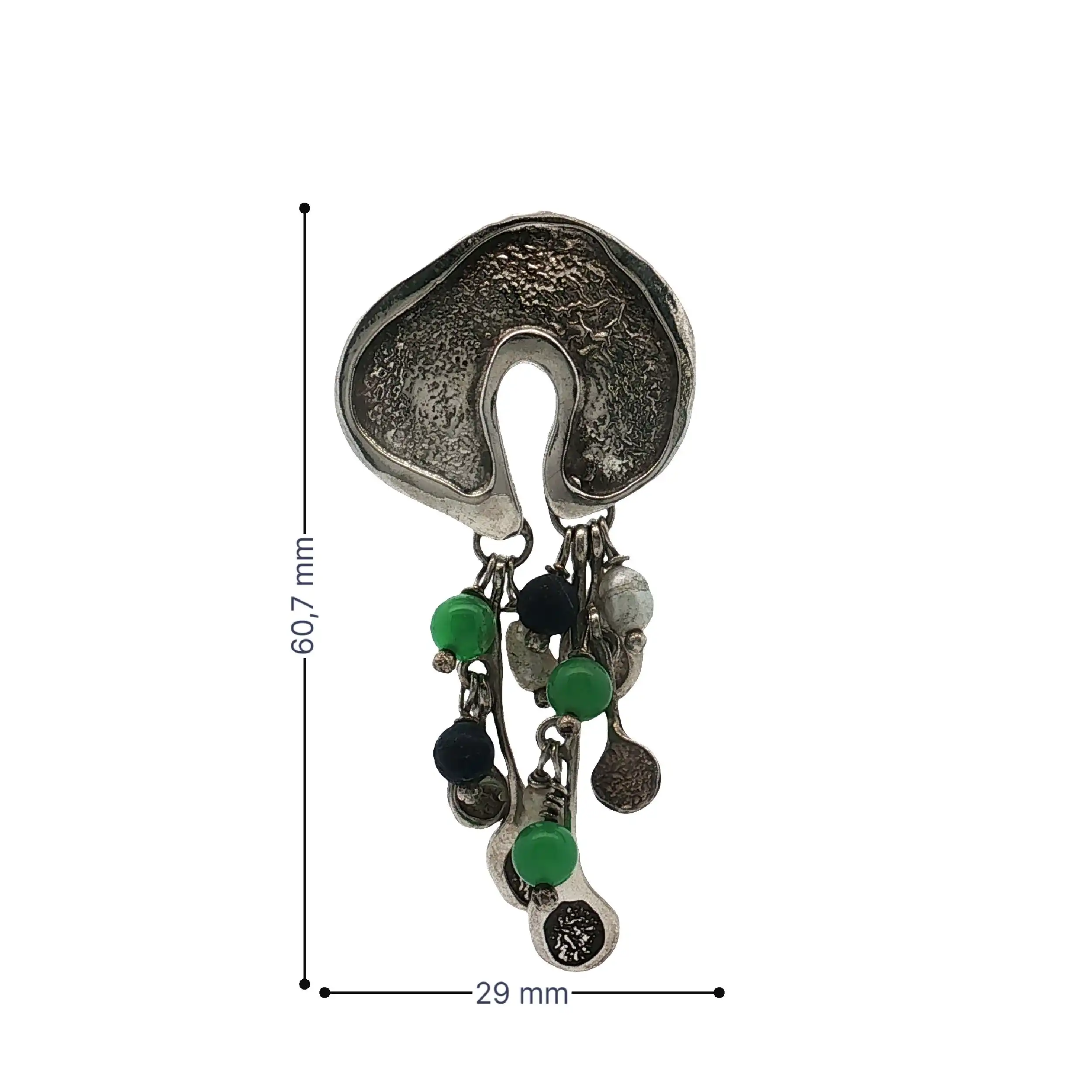 Brosche Silber mit Farbsteinen Brosche Silber mit Farbsteinen