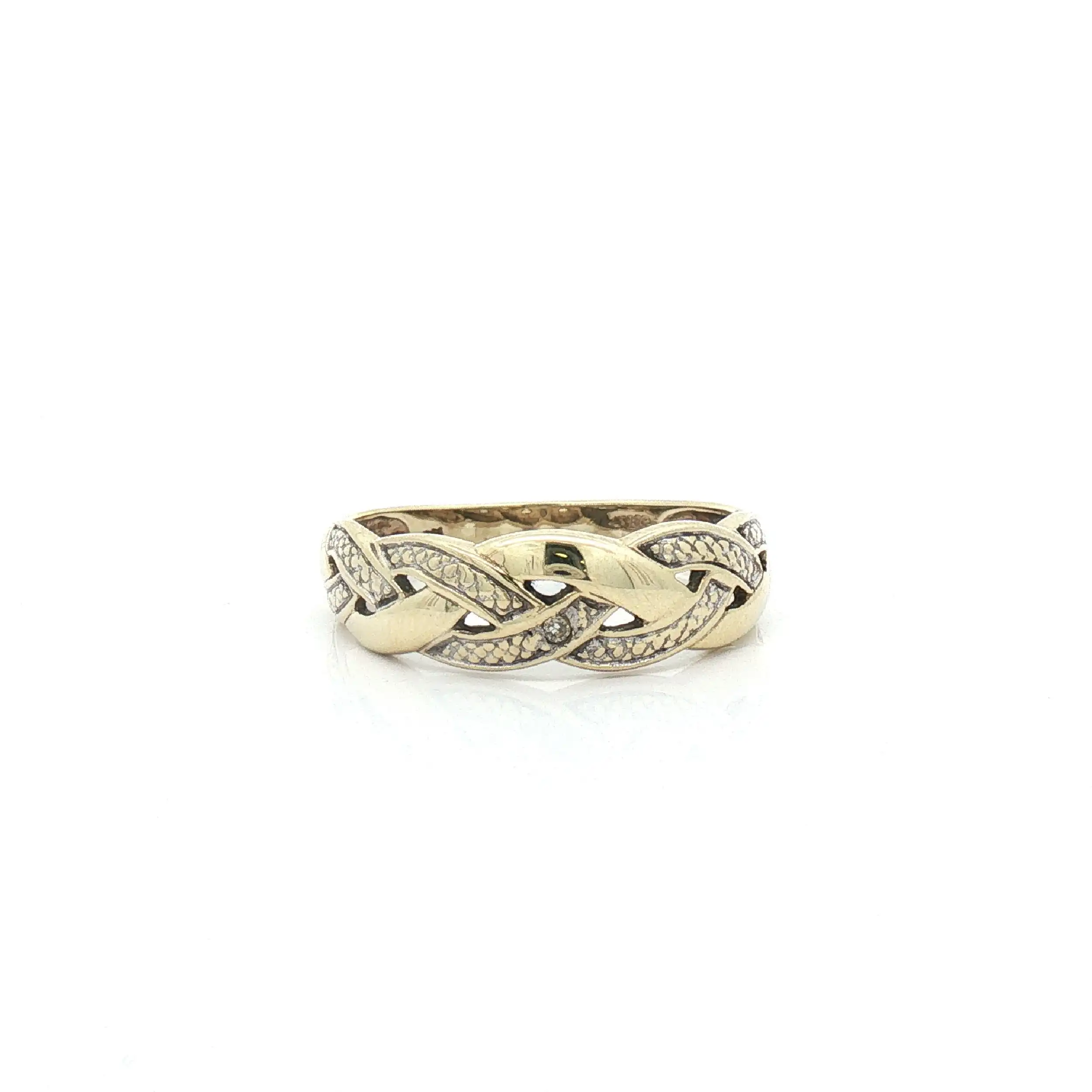 Ring Bicolor geflochten mit Diamant