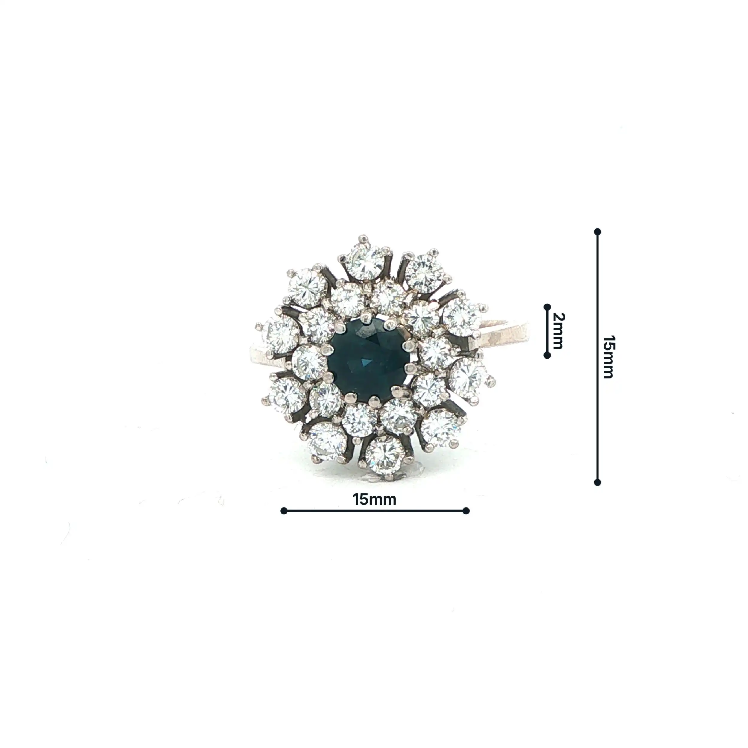 Ring Weißgold mit Brillanten und Saphir
