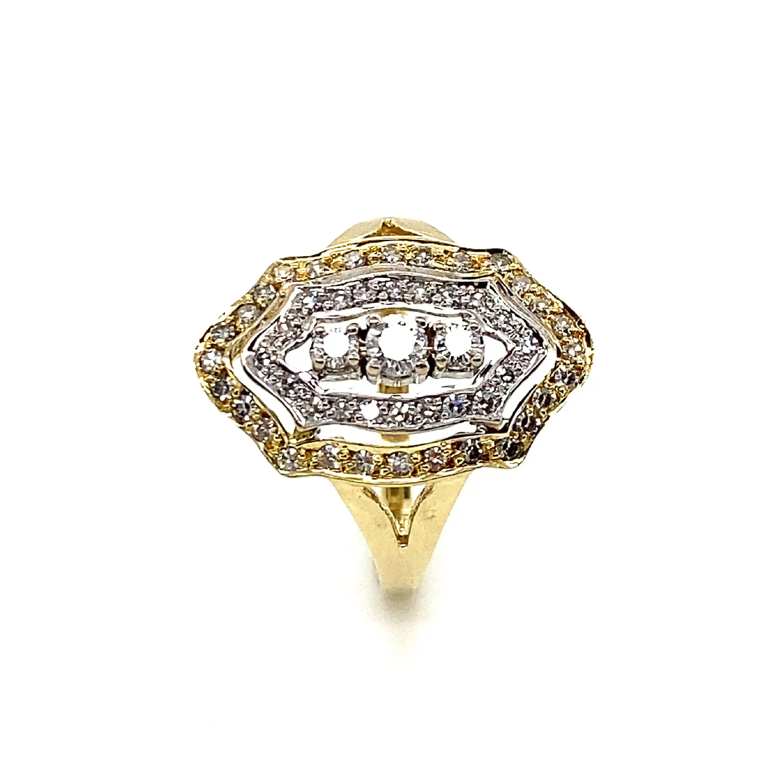 Ring Bicolor mit Brillanten und Diamanten Ring Bicolor mit Brillanten und Diamanten
