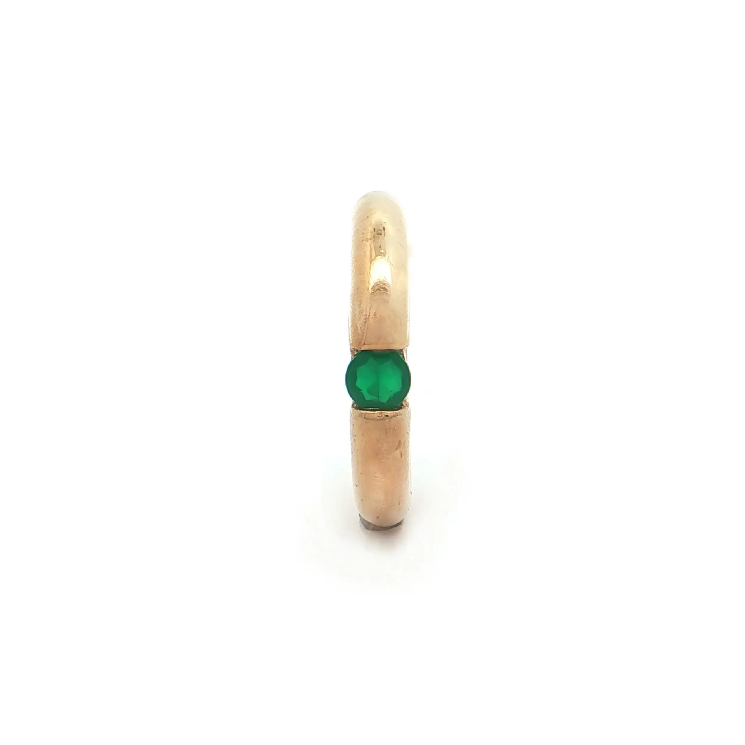 Ring Silber vergoldet mit grünem Farbstein