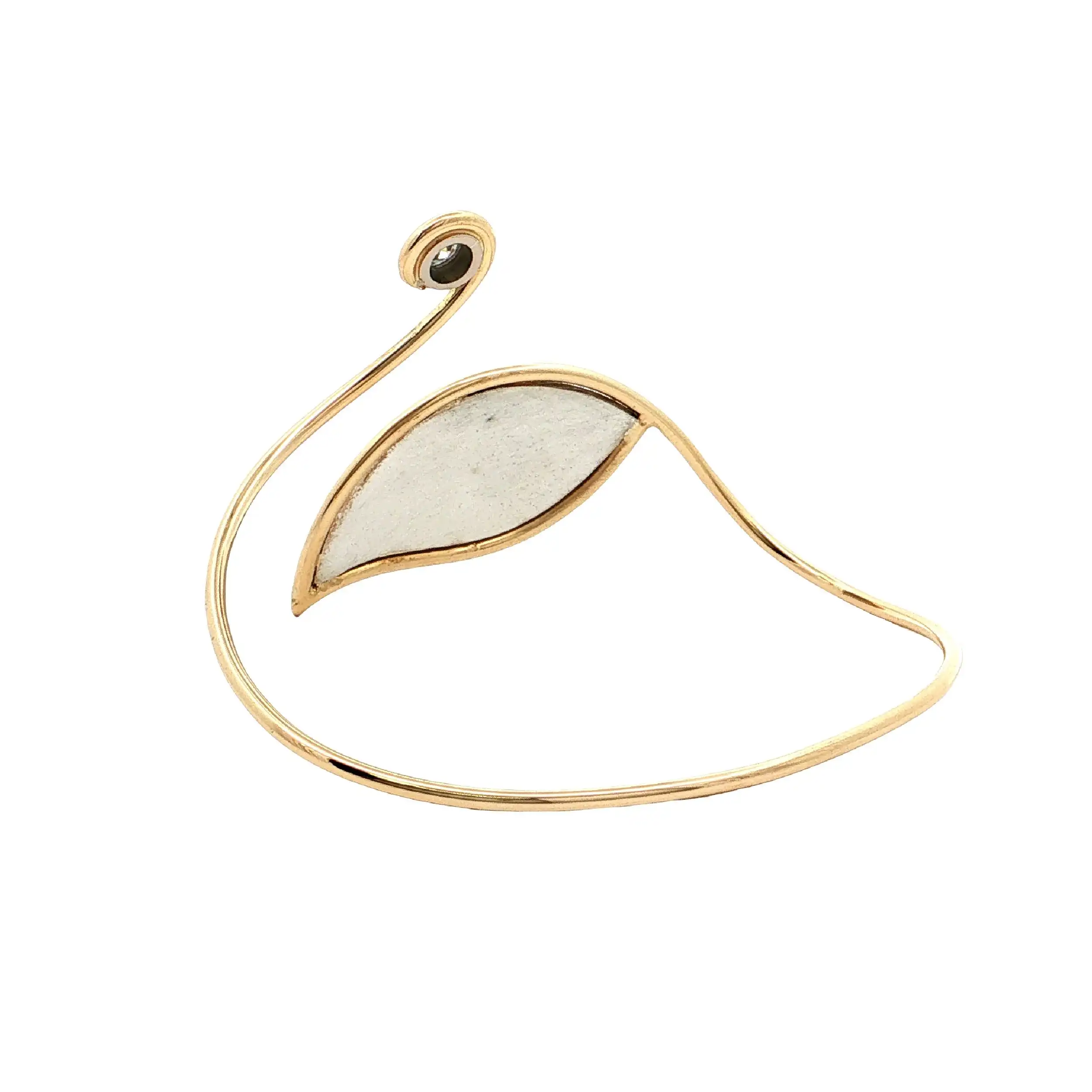 Armreif Bicolor mit Brillant "Blatt"