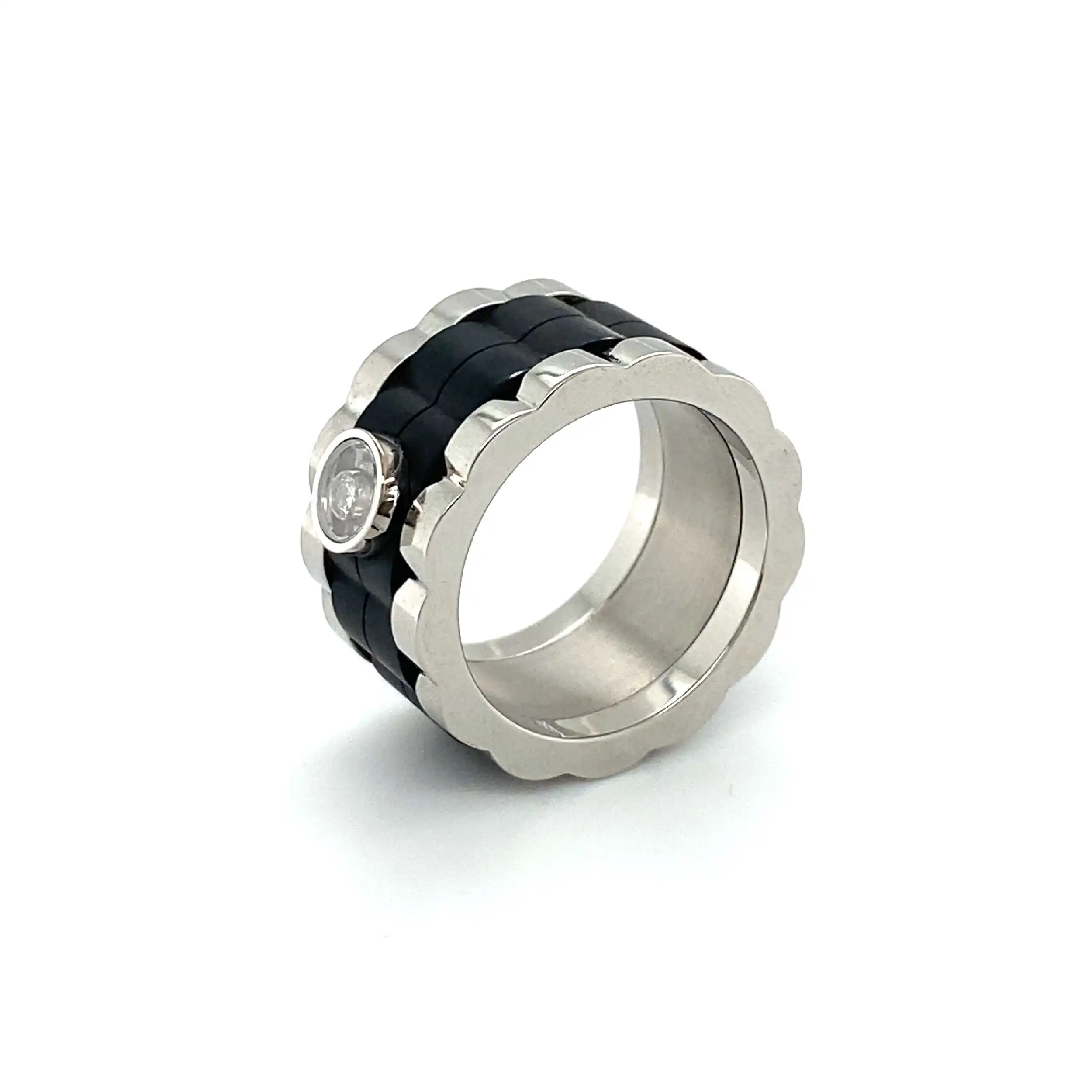 Ring Chopard Stahl Happy Sport Referenz 827692 mit Quittung Ring Chopard Stahl Happy Sport Referenz 827692 mit Quittung