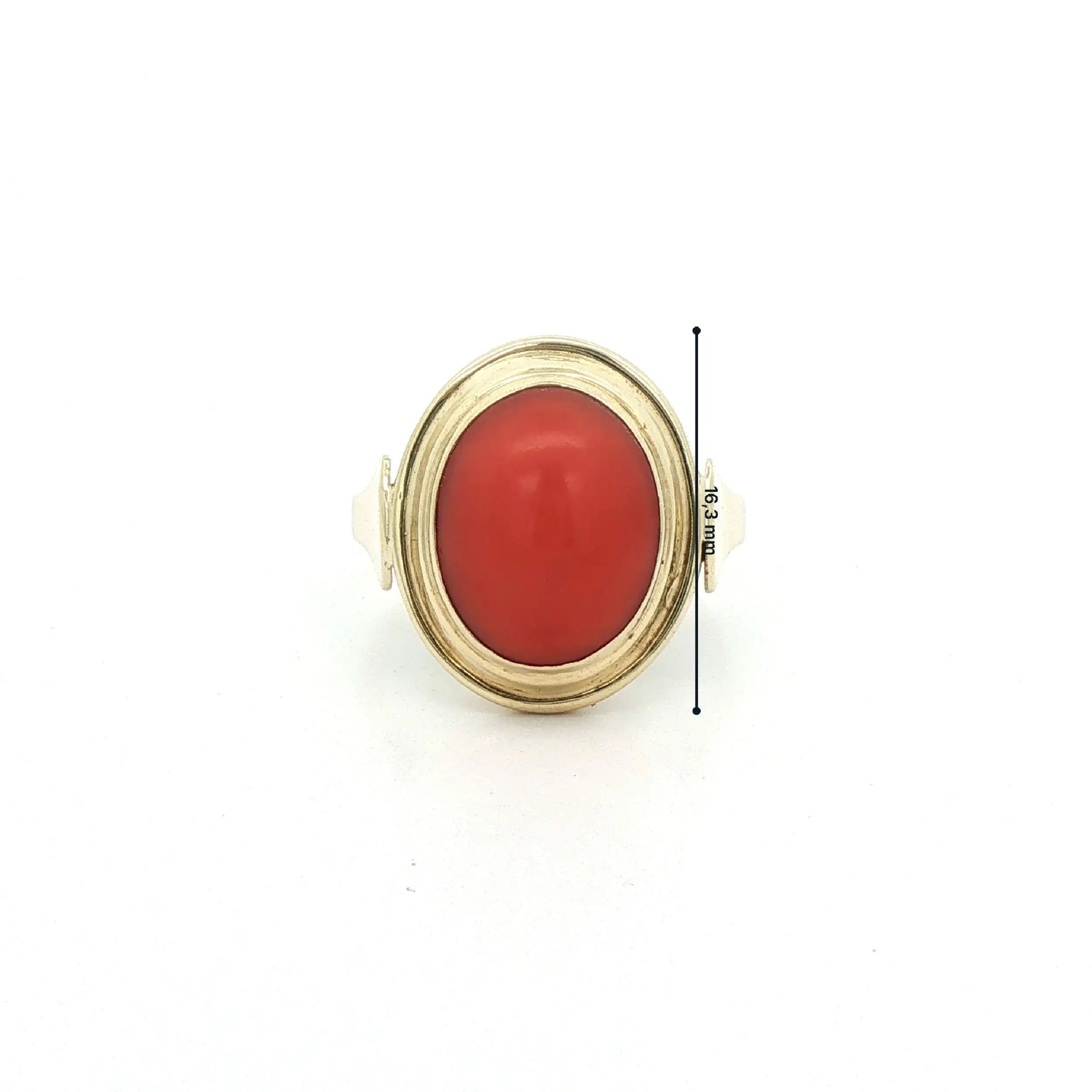 Ring Gelbgold mit Koralle