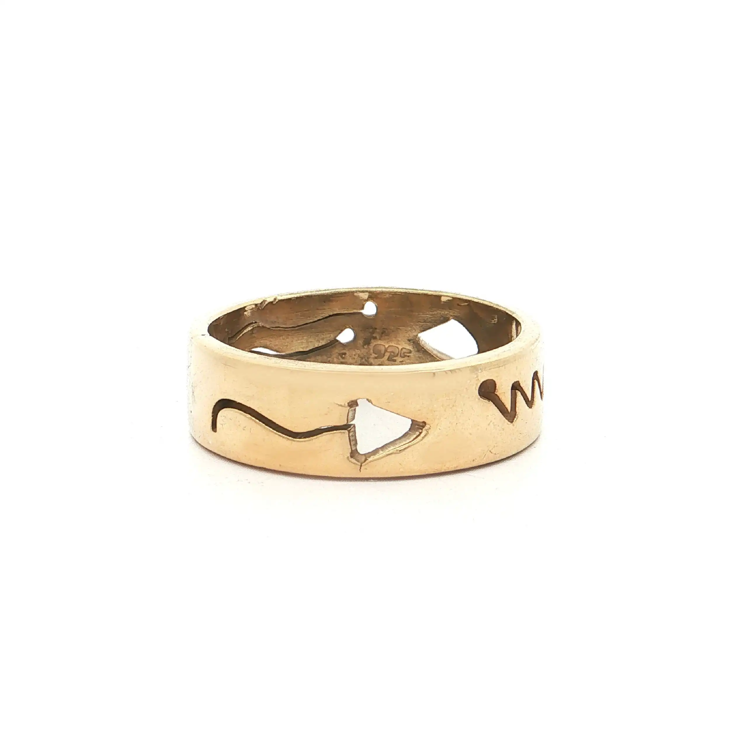 Ring Silber vergoldet mit Muster