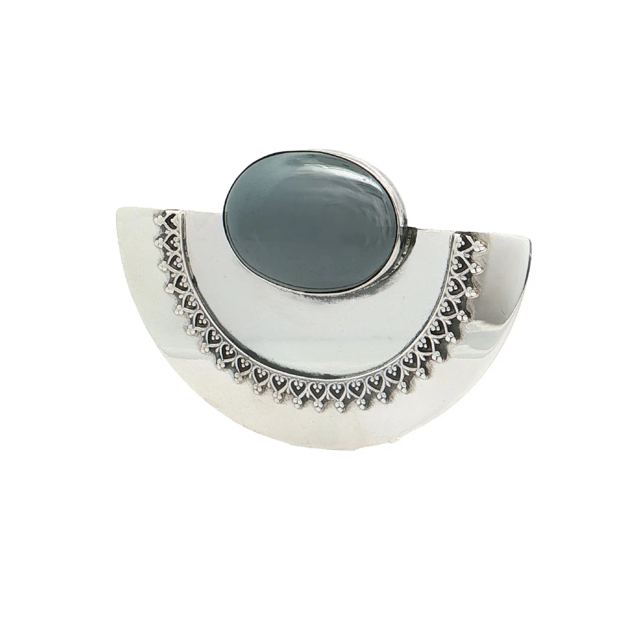 Brosche Silber mit Hämatit Brosche Silber mit Hämatit