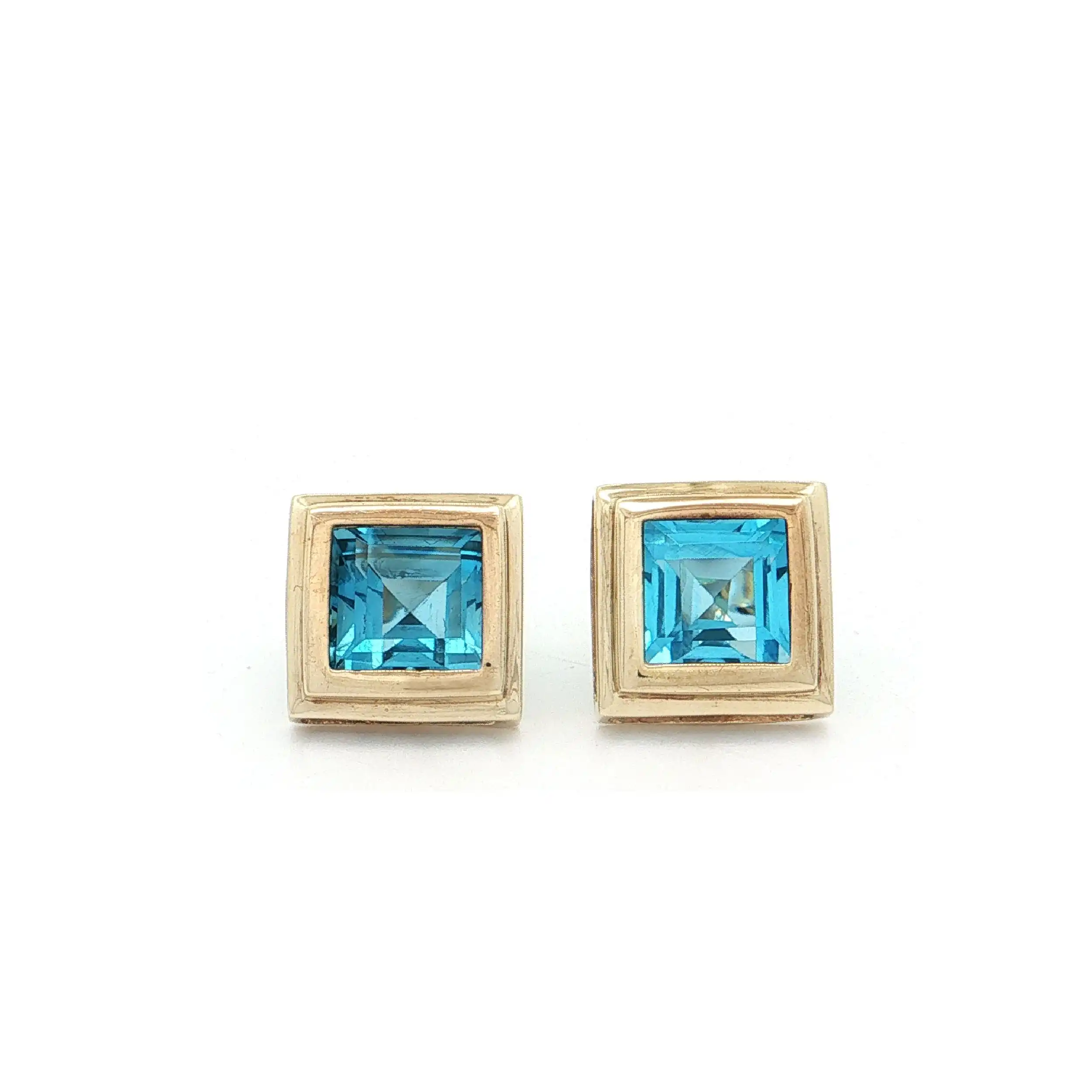 Ohrstecker Gelbgold mit Blautopas