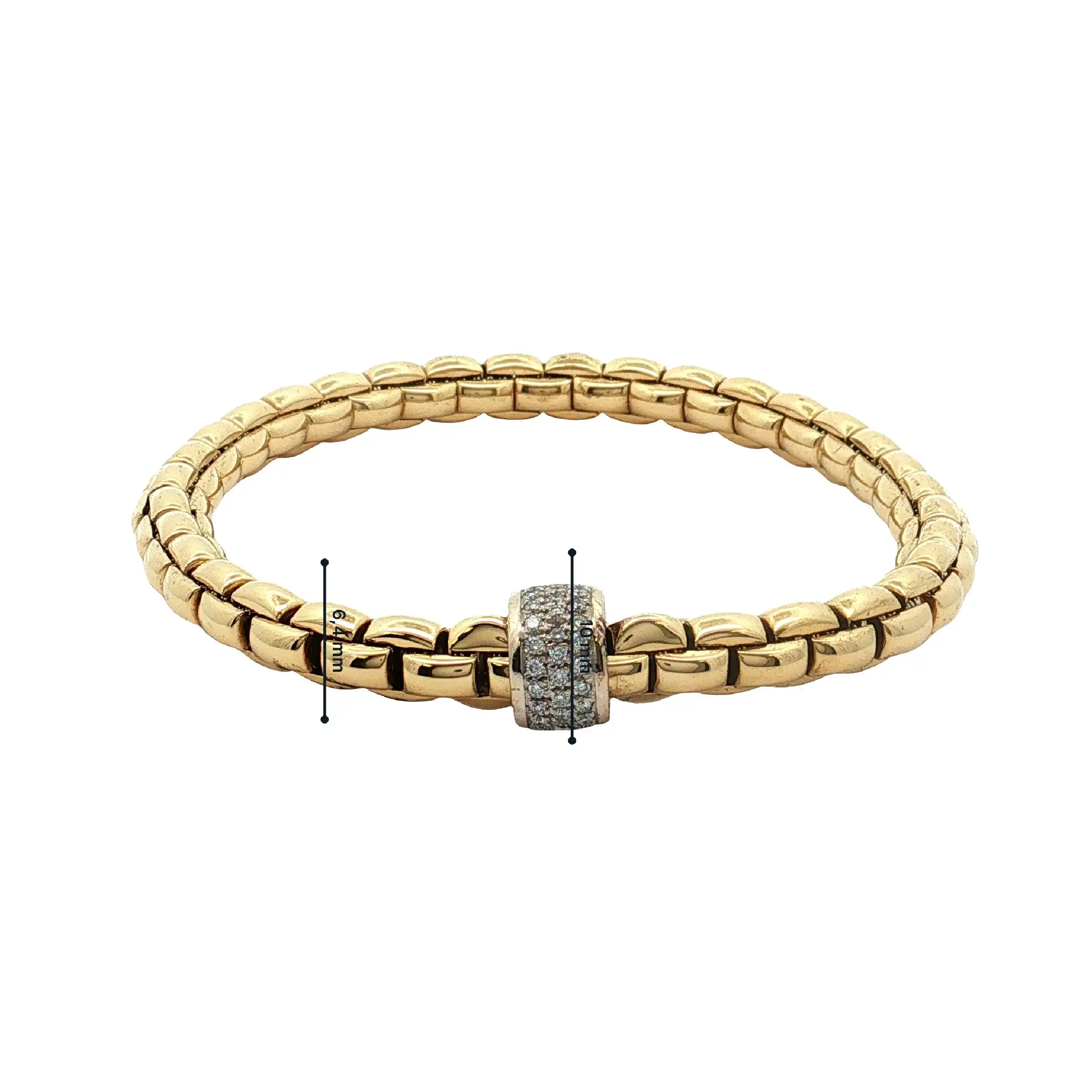 Armband Bicolor Fope Eka Flexit mit Brillanten, graviert mit 0,53ct