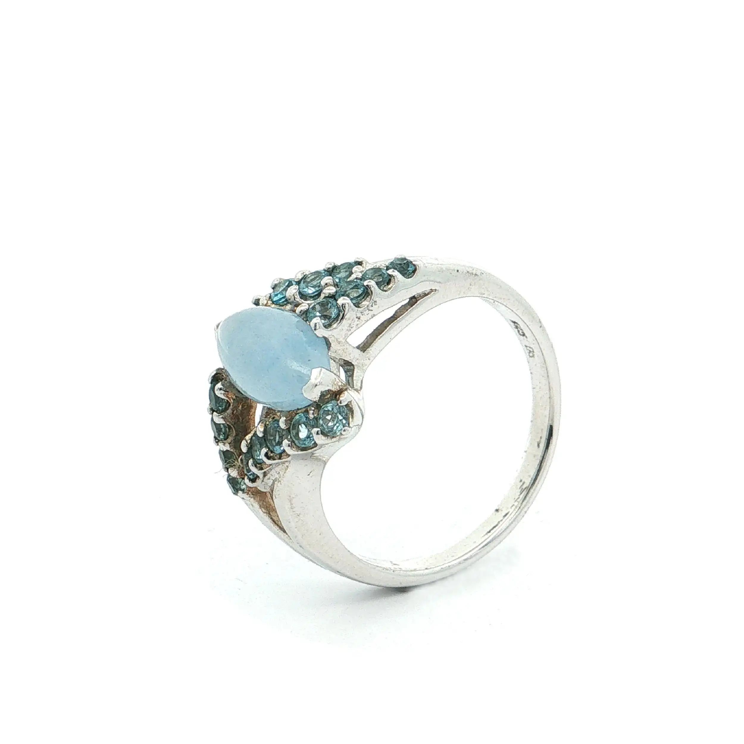 Ring Silber mit blauen Farbsteinen