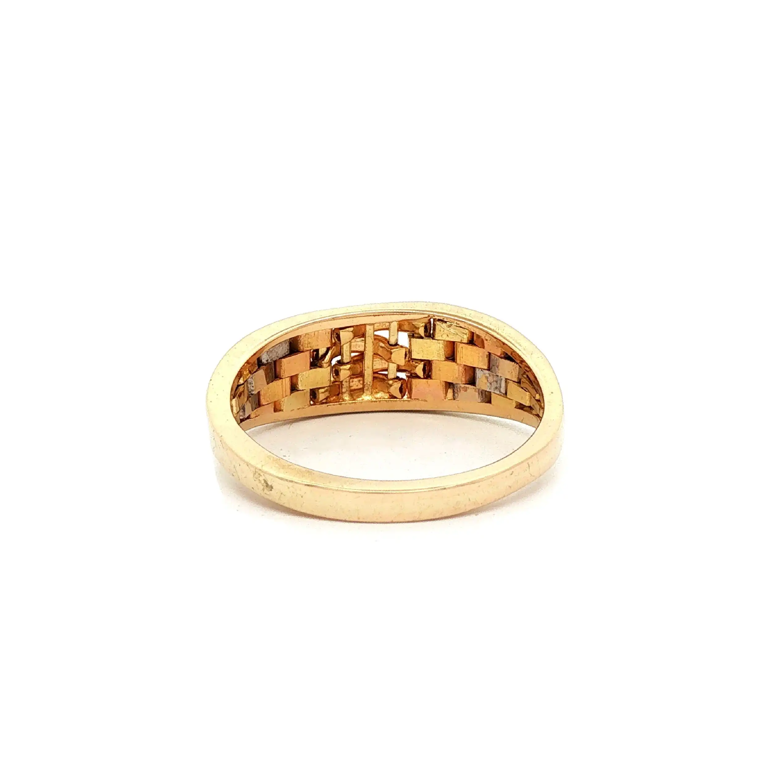 Ring Gelbgold mit Tricolor Elementen Ring Gelbgold mit Tricolor Elementen