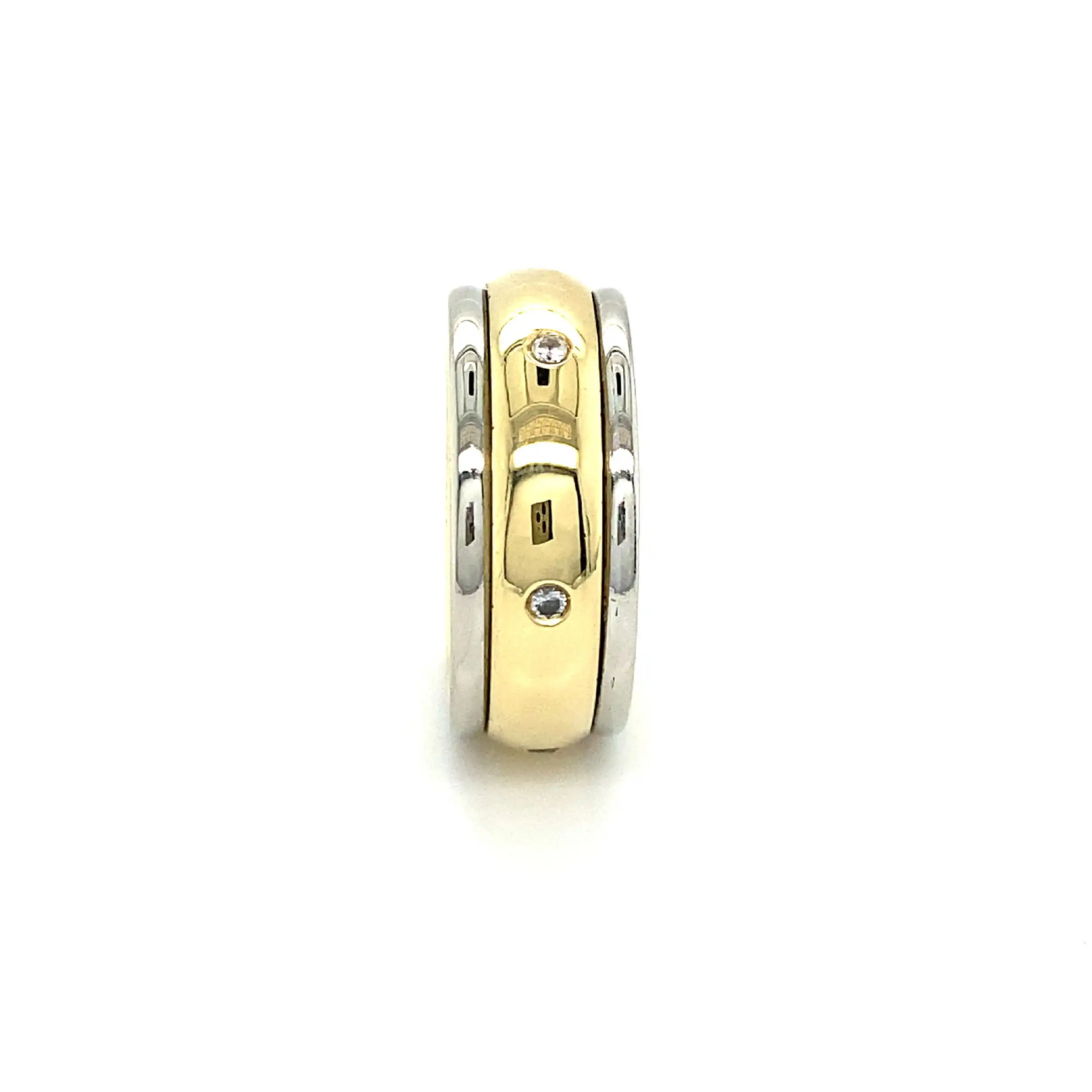 Ring Bicolor mit drehbarer mittelschiene Zirkonia Ring Bicolor mit drehbarer mittelschiene Zirkonia